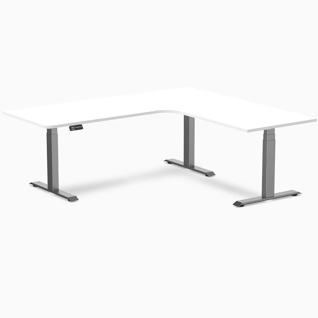 Desky L-Shape Curved Laminate Sit Stand Desk - Image 18