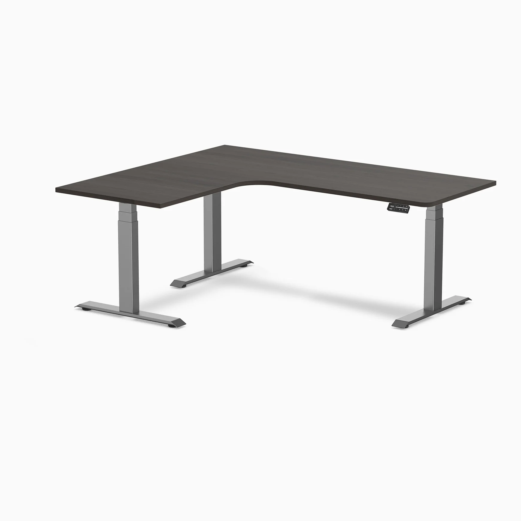 Desky L-Shape Curved Laminate Sit Stand Desk - Image 180