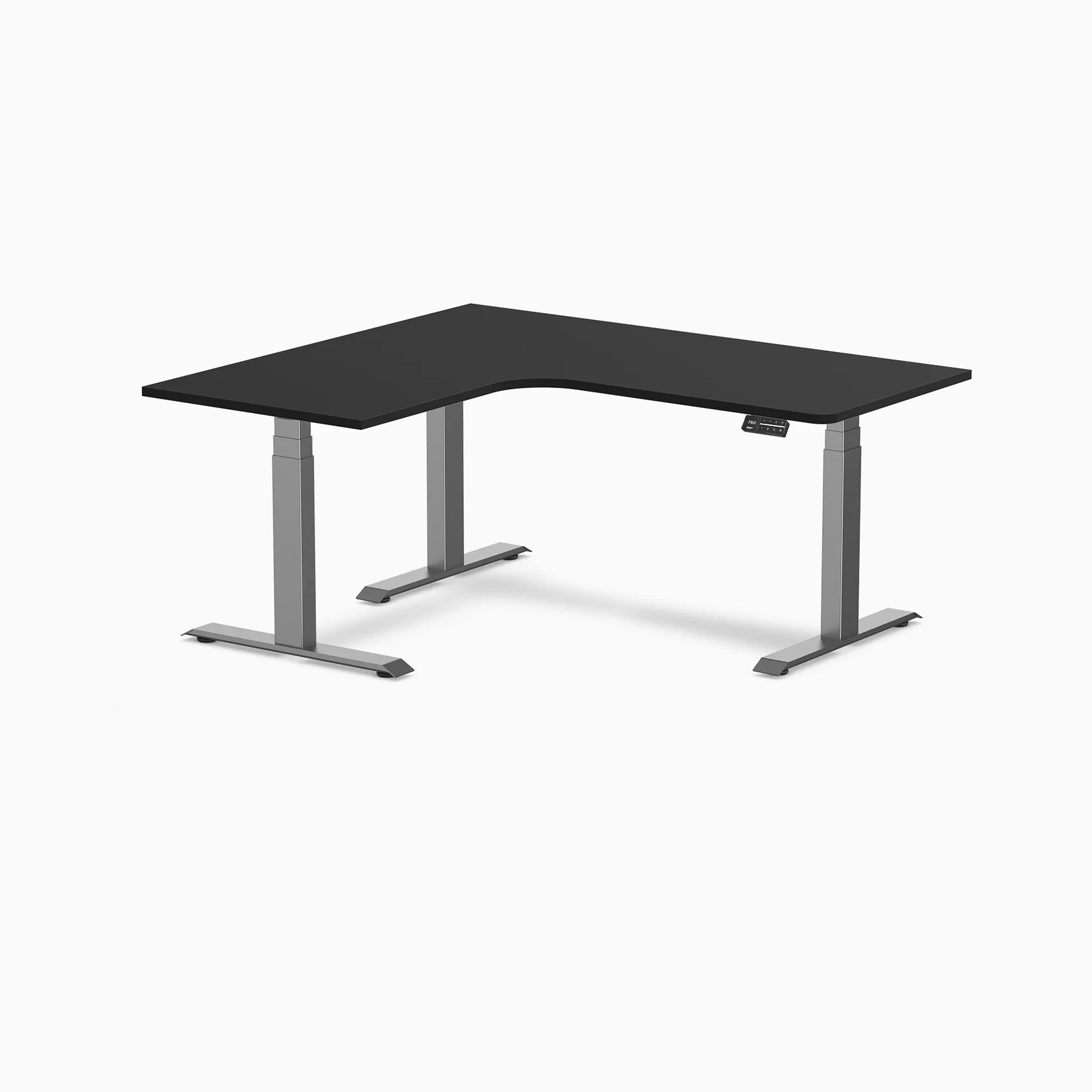 Desky L-Shape Curved Laminate Sit Stand Desk - Image 183