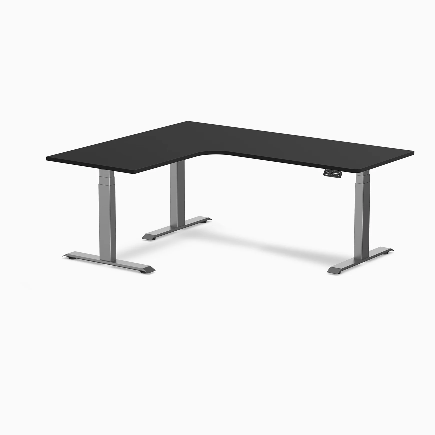 Desky L-Shape Curved Laminate Sit Stand Desk - Image 186