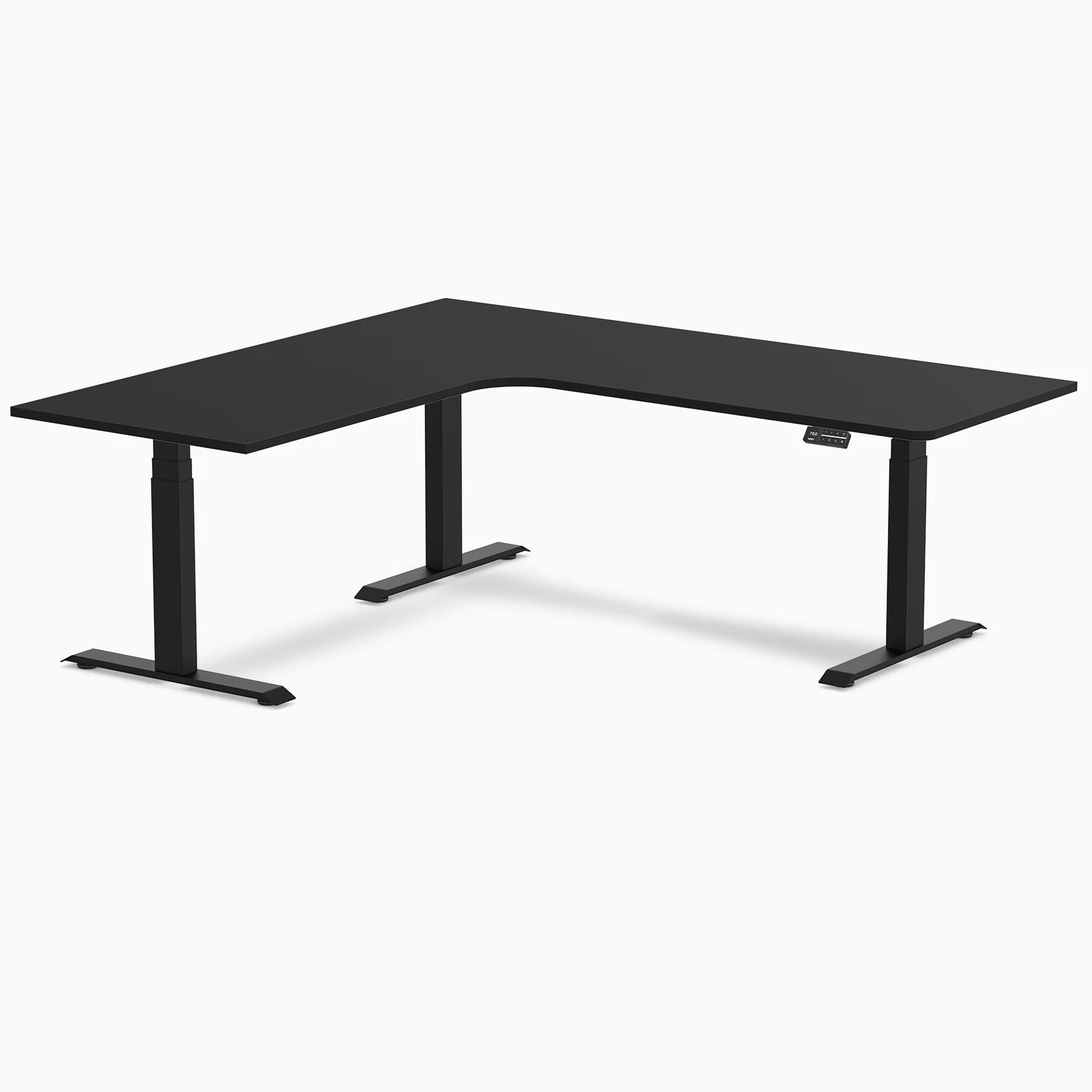 Desky L-Shape Curved Laminate Sit Stand Desk - Image 187