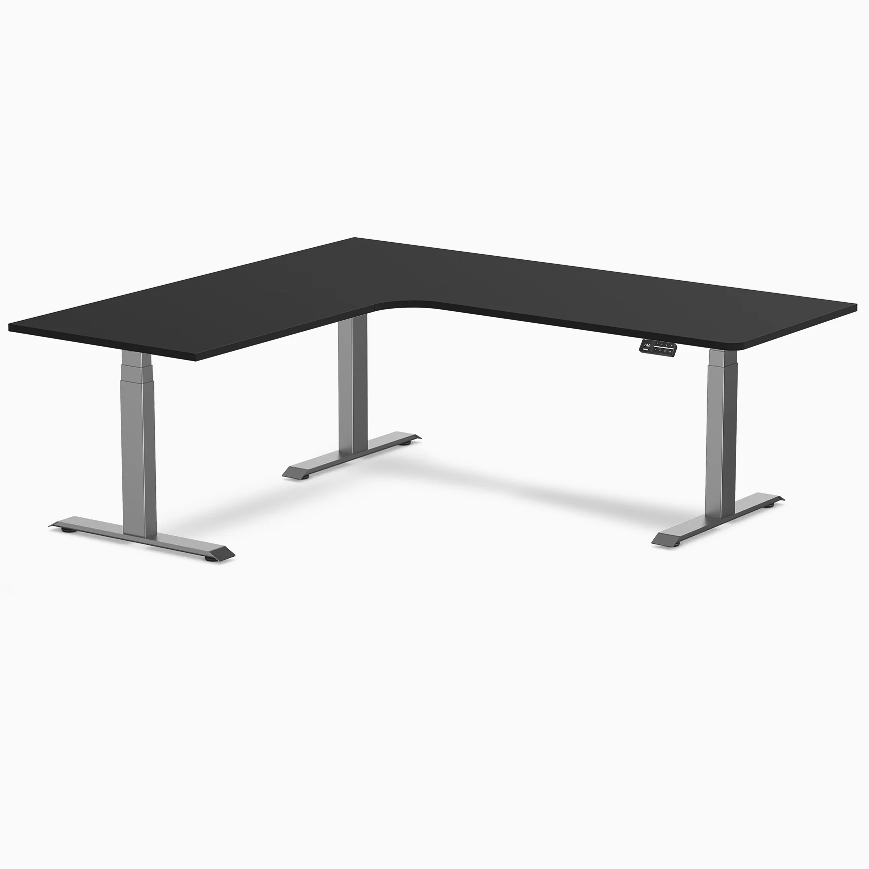 Desky L-Shape Curved Laminate Sit Stand Desk - Image 189
