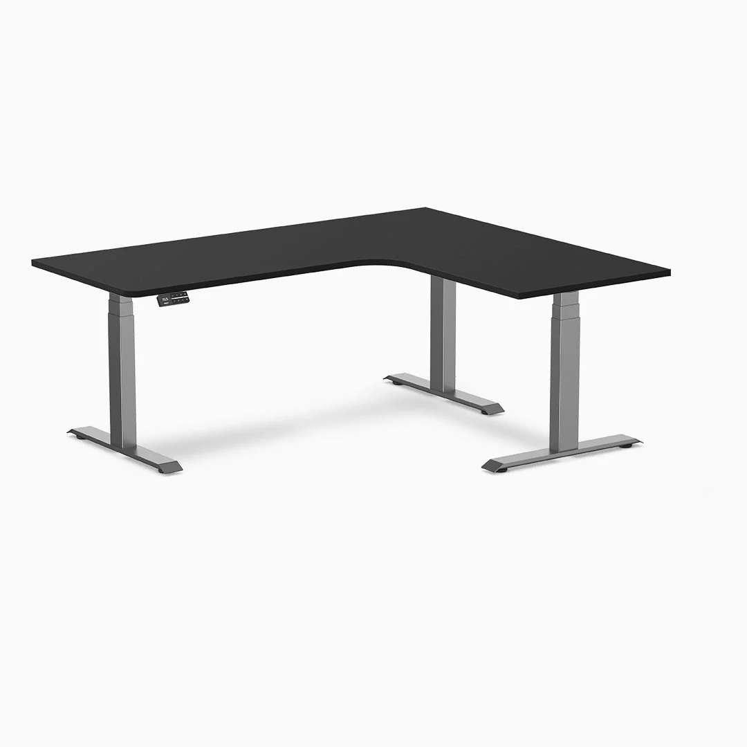 Desky L-Shape Curved Laminate Sit Stand Desk - Image 20