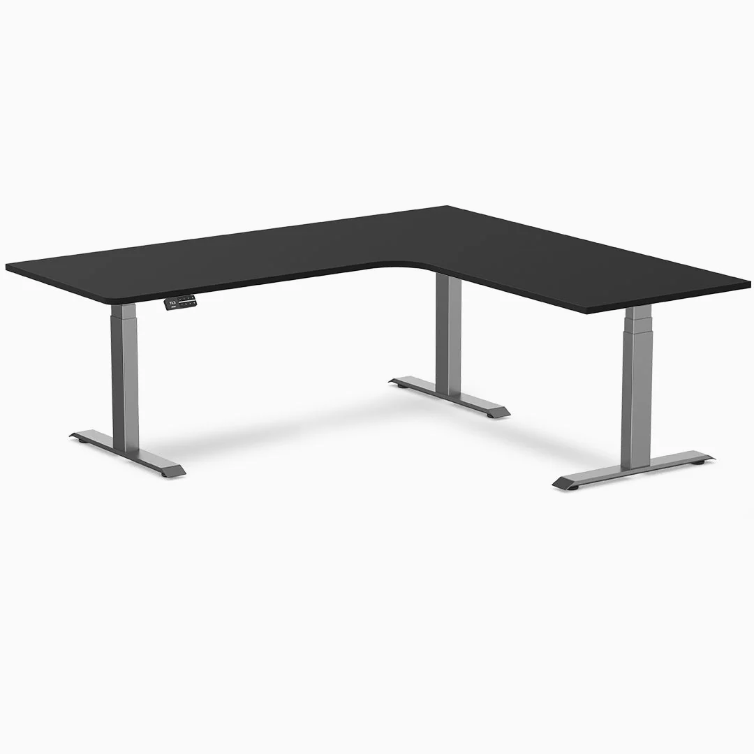 Desky L-Shape Curved Laminate Sit Stand Desk - Image 21
