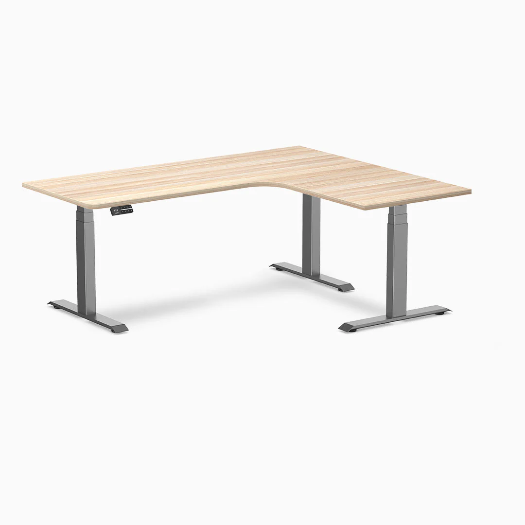 Desky L-Shape Curved Laminate Sit Stand Desk - Image 23