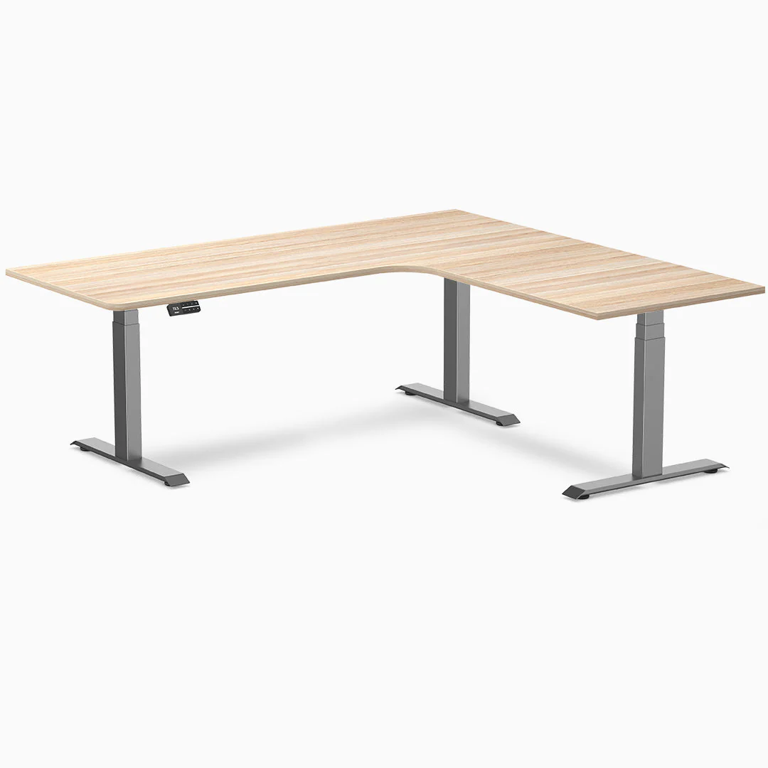 Desky L-Shape Curved Laminate Sit Stand Desk - Image 24