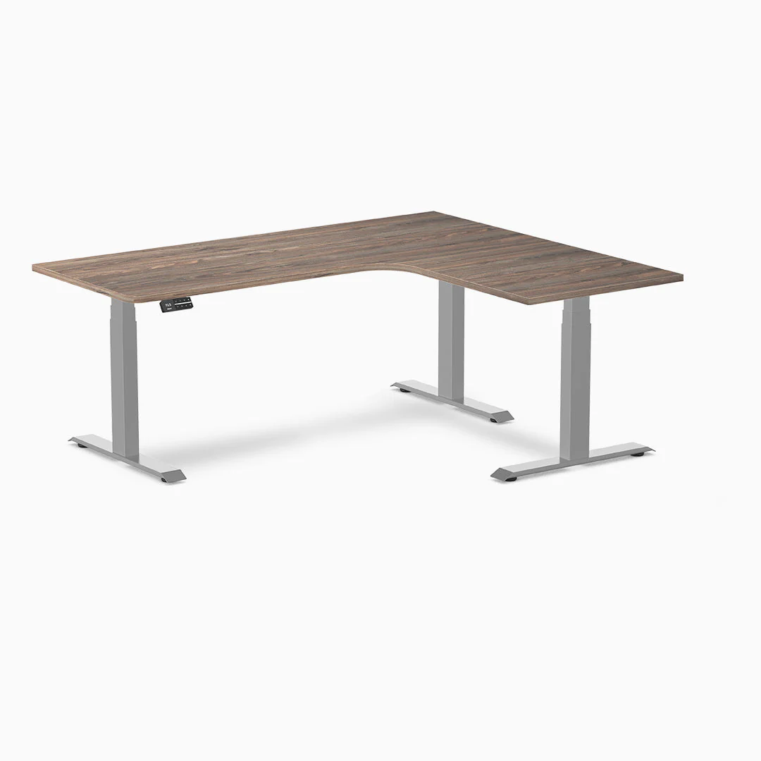 Desky L-Shape Curved Laminate Sit Stand Desk - Image 26