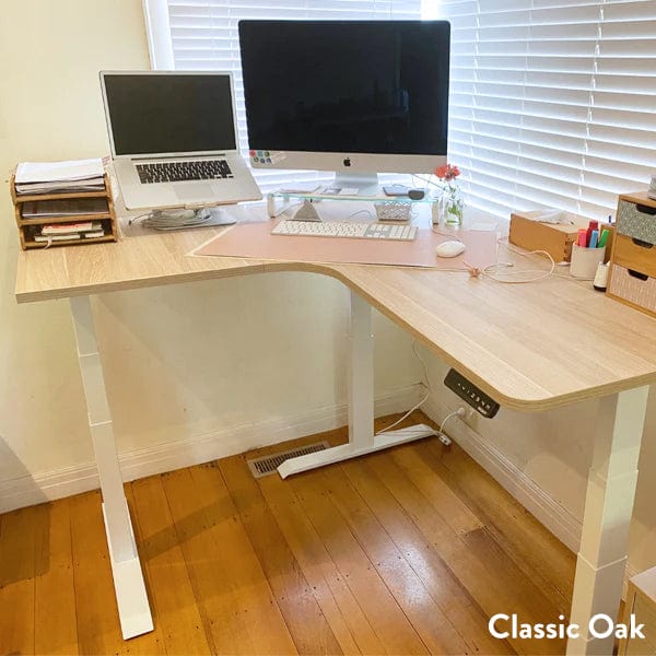 Desky L-Shape Curved Laminate Sit Stand Desk - Image 3
