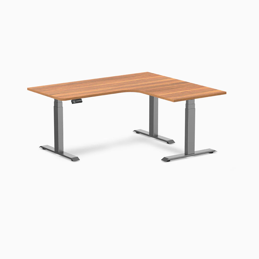 Desky L-Shape Curved Laminate Sit Stand Desk - Image 30