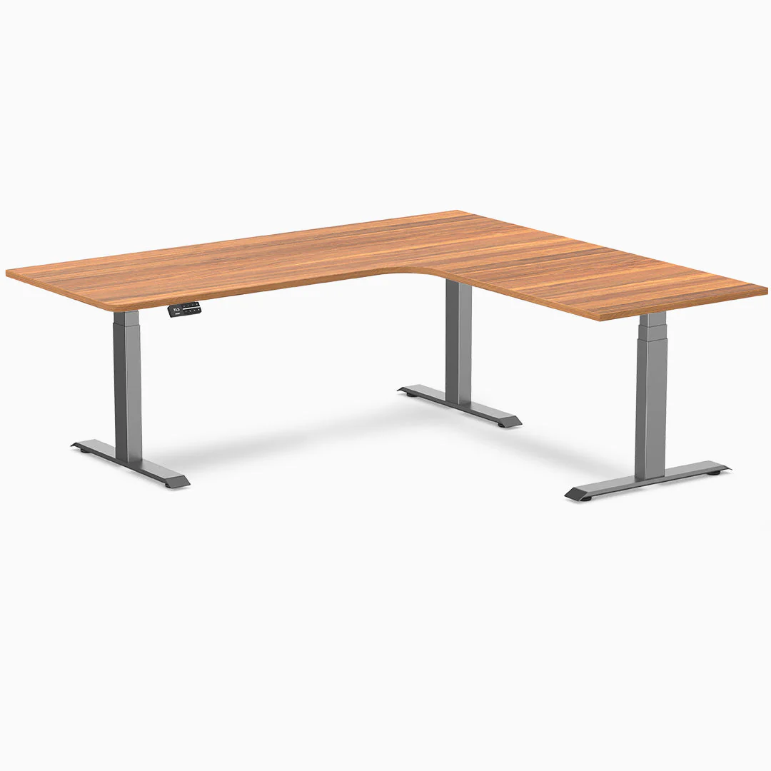 Desky L-Shape Curved Laminate Sit Stand Desk - Image 32