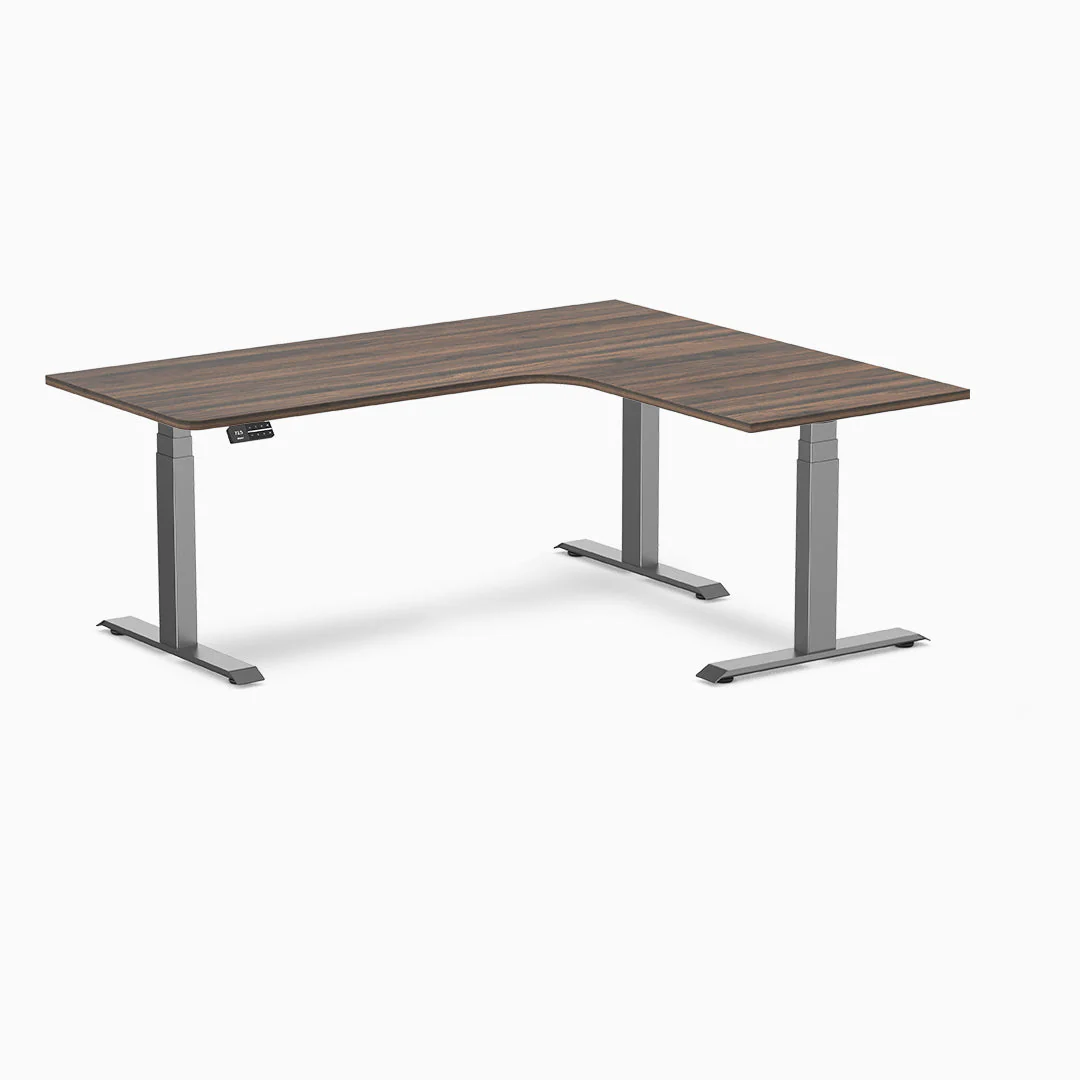 Desky L-Shape Curved Laminate Sit Stand Desk - Image 33