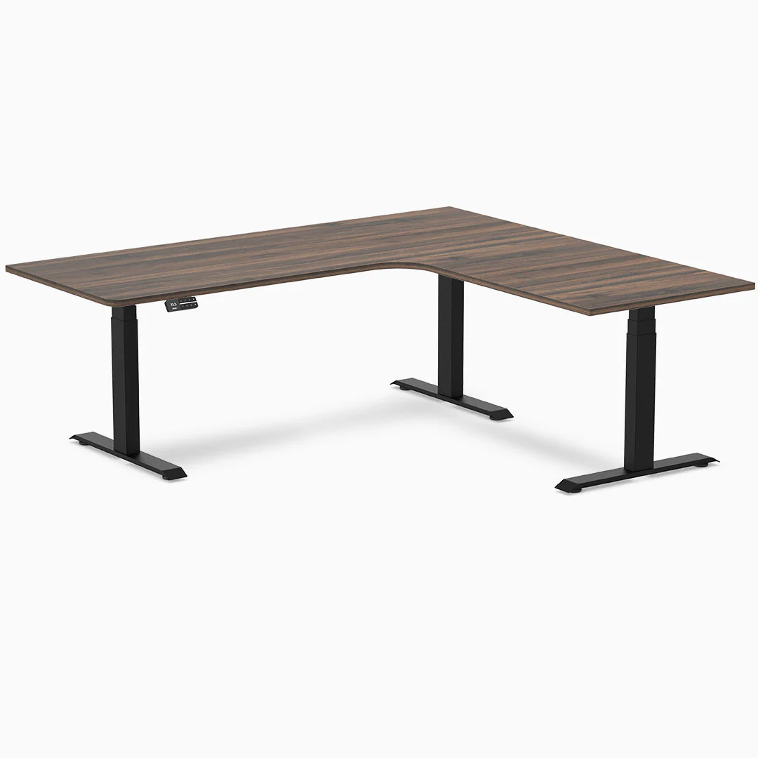 Desky L-Shape Curved Laminate Sit Stand Desk - Image 34