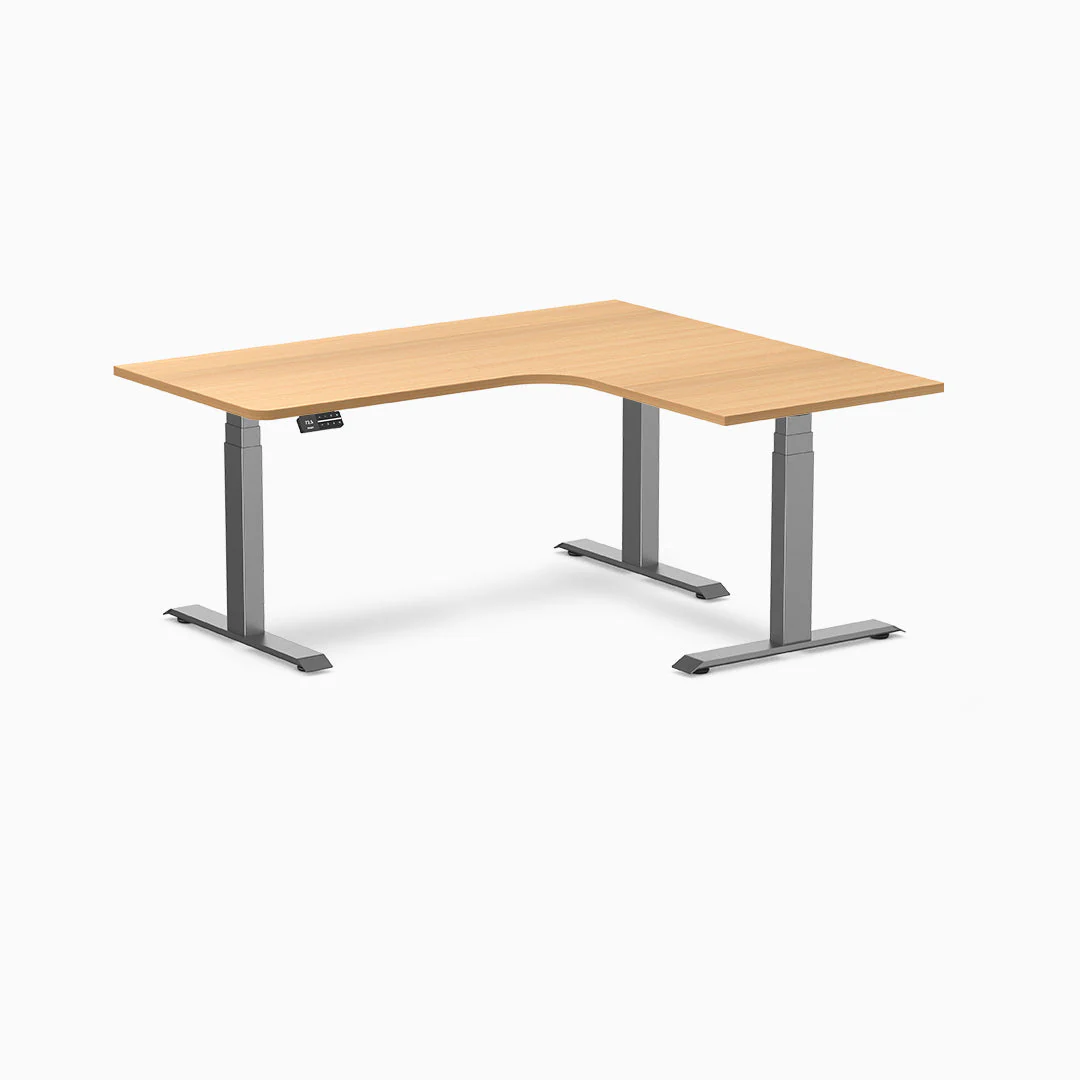 Desky L-Shape Curved Laminate Sit Stand Desk - Image 38