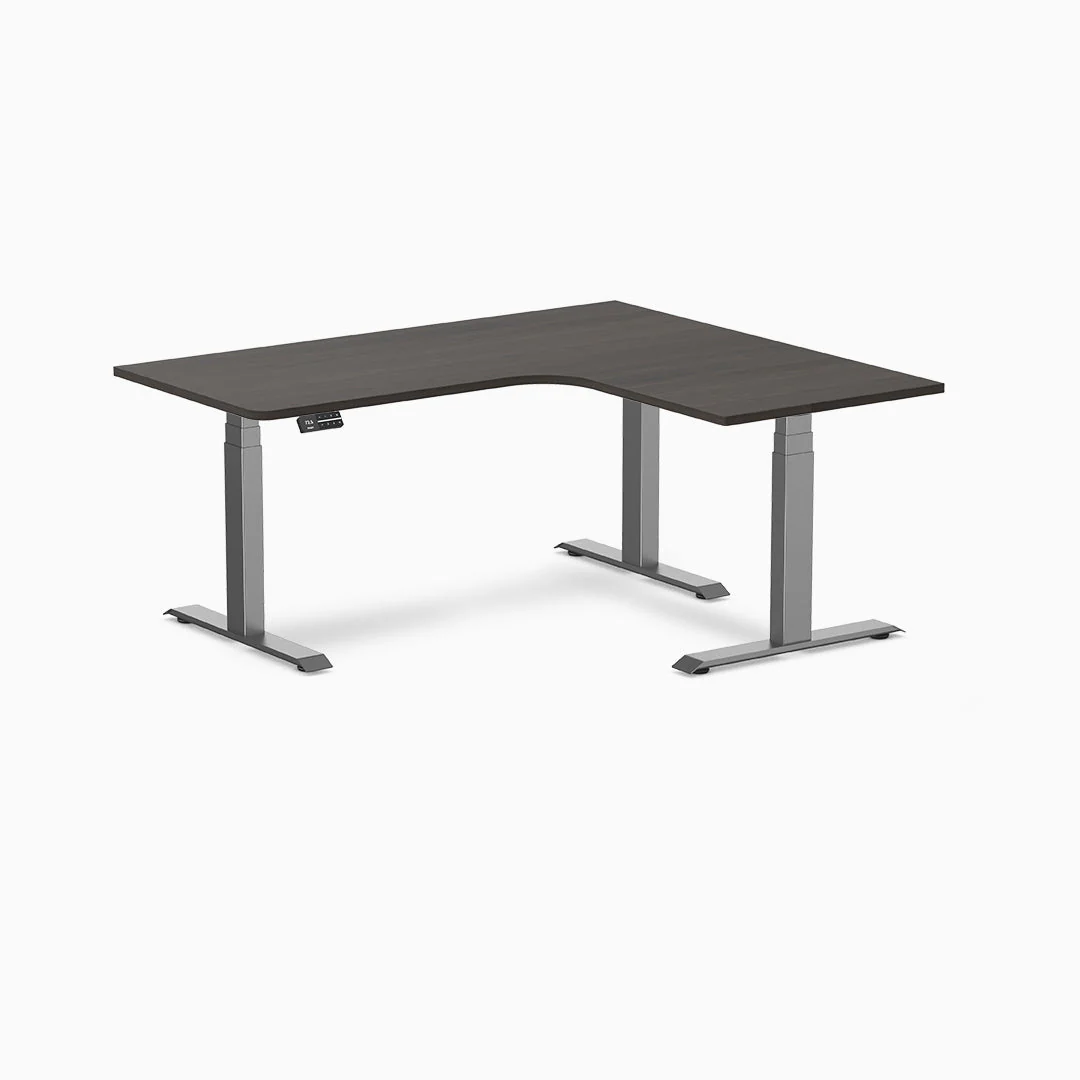 Desky L-Shape Curved Laminate Sit Stand Desk - Image 41