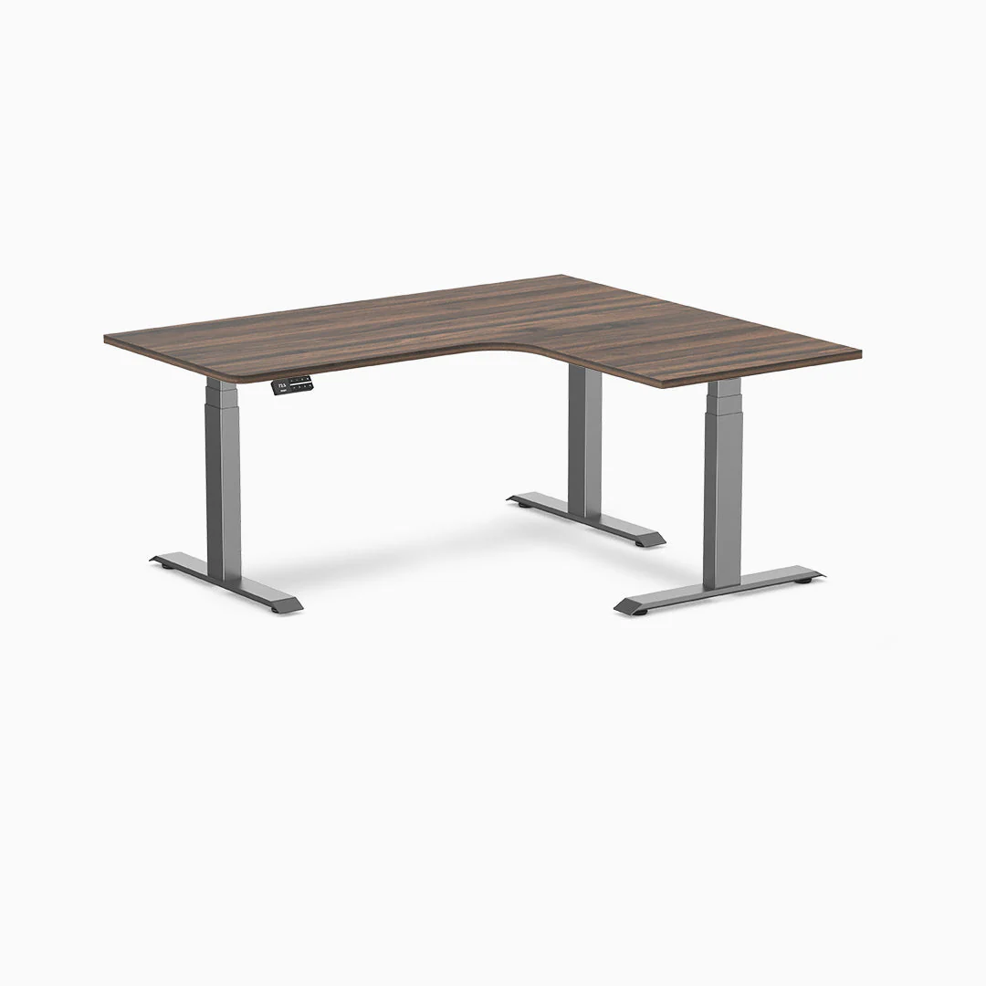 Desky L-Shape Curved Laminate Sit Stand Desk - Image 42