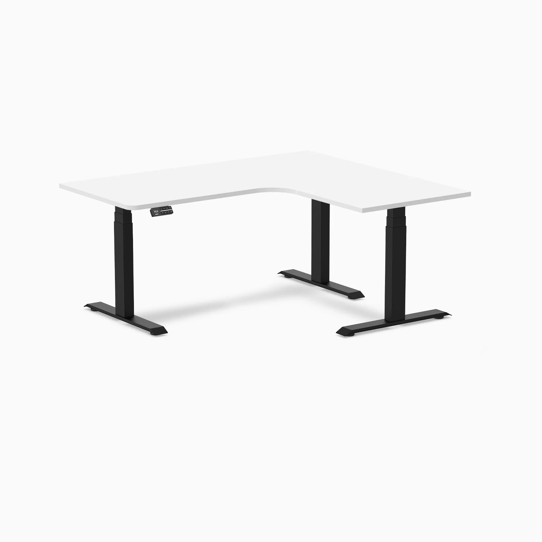 Desky L-Shape Curved Laminate Sit Stand Desk - Image 43