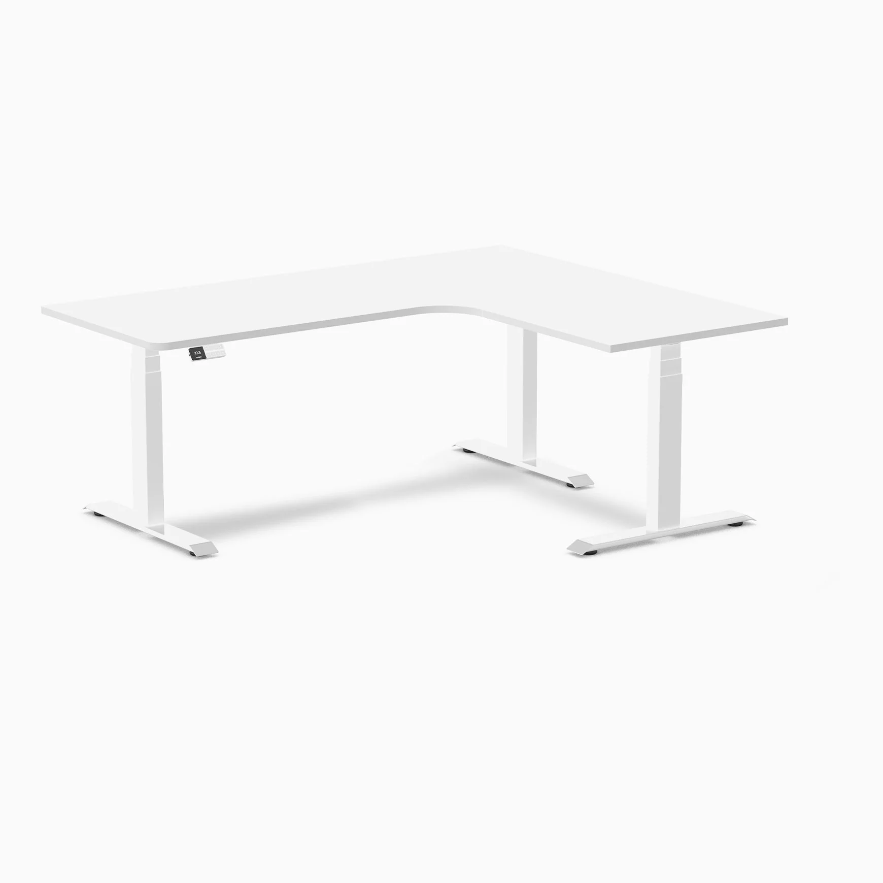 Desky L-Shape Curved Laminate Sit Stand Desk - Image 45
