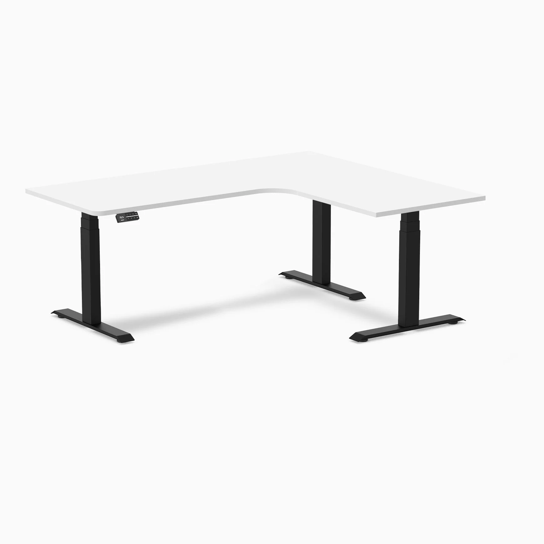 Desky L-Shape Curved Laminate Sit Stand Desk - Image 48