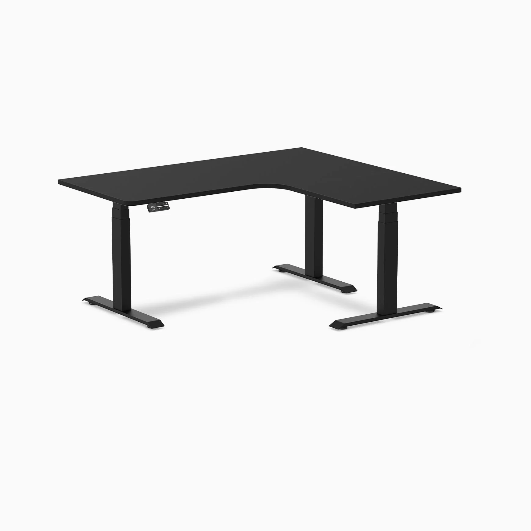 Desky L-Shape Curved Laminate Sit Stand Desk - Image 49