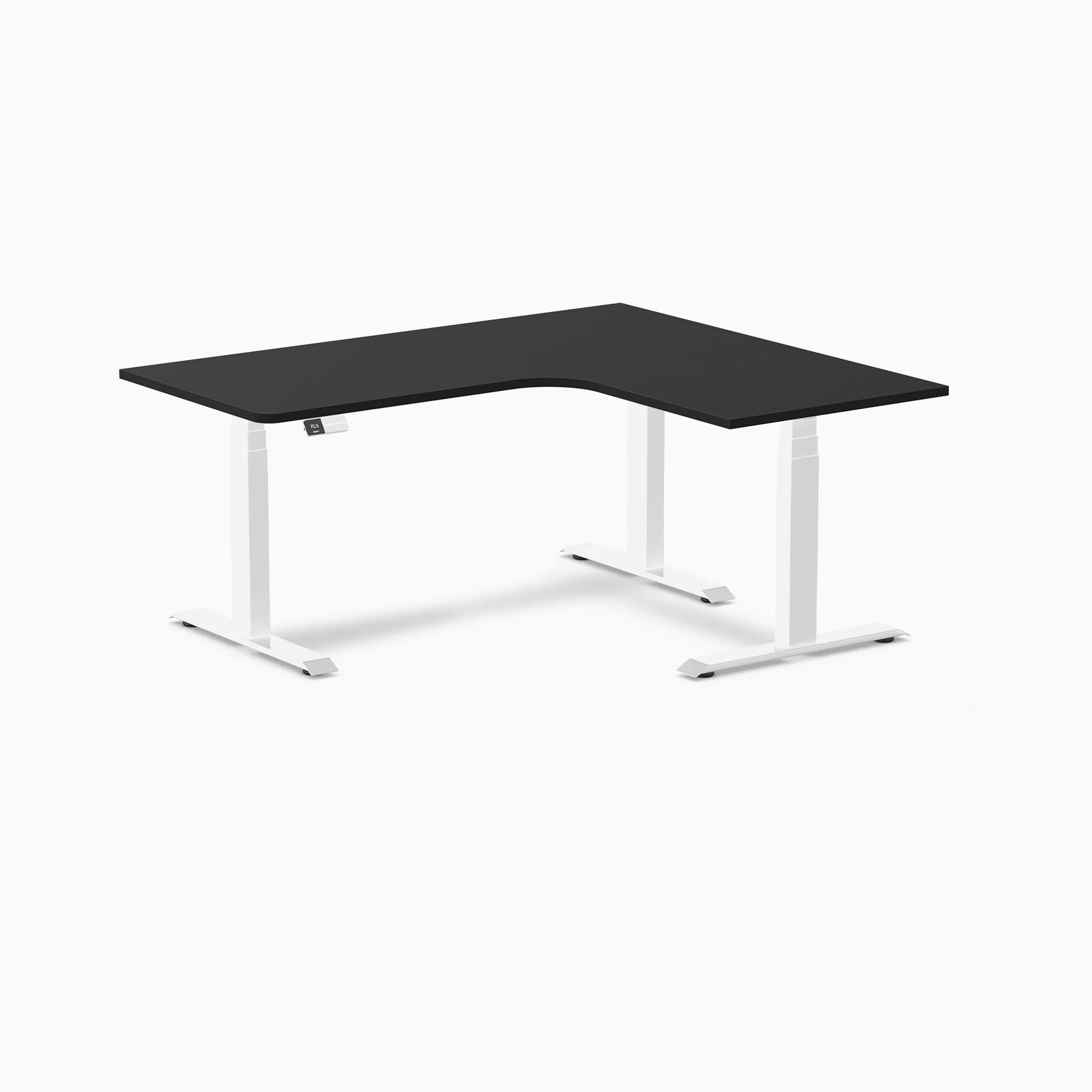 Desky L-Shape Curved Laminate Sit Stand Desk - Image 50