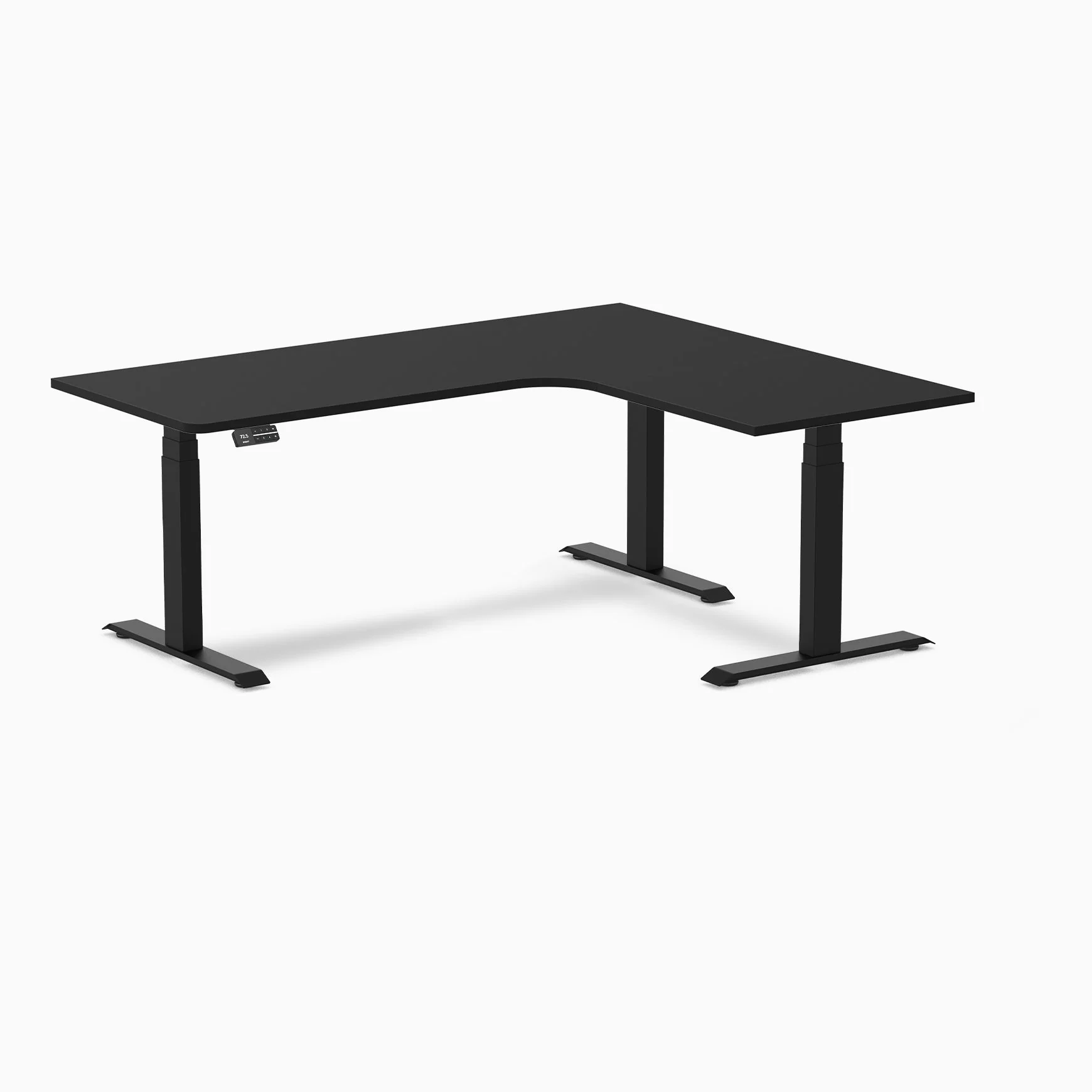 Desky L-Shape Curved Laminate Sit Stand Desk - Image 51