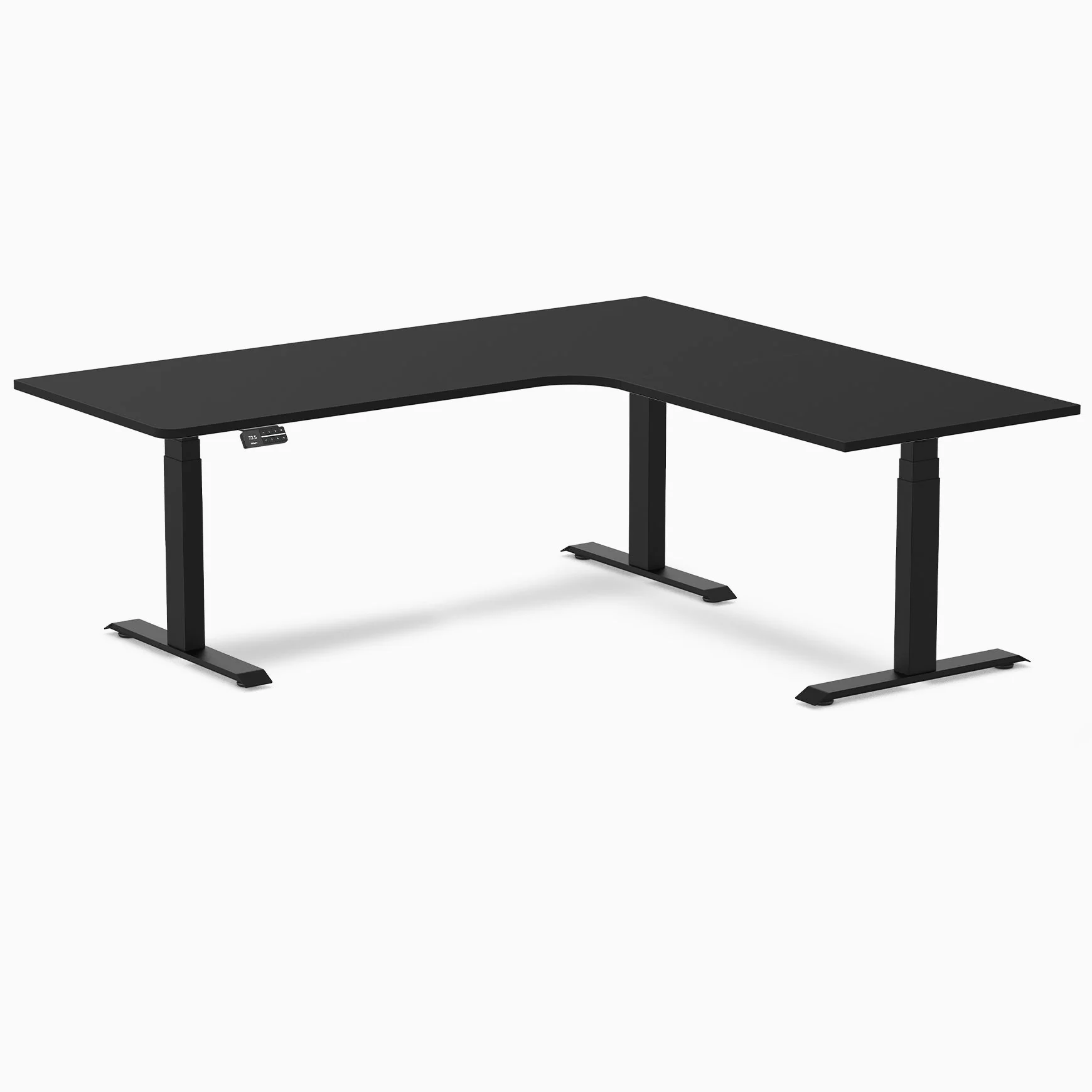 Desky L-Shape Curved Laminate Sit Stand Desk - Image 53