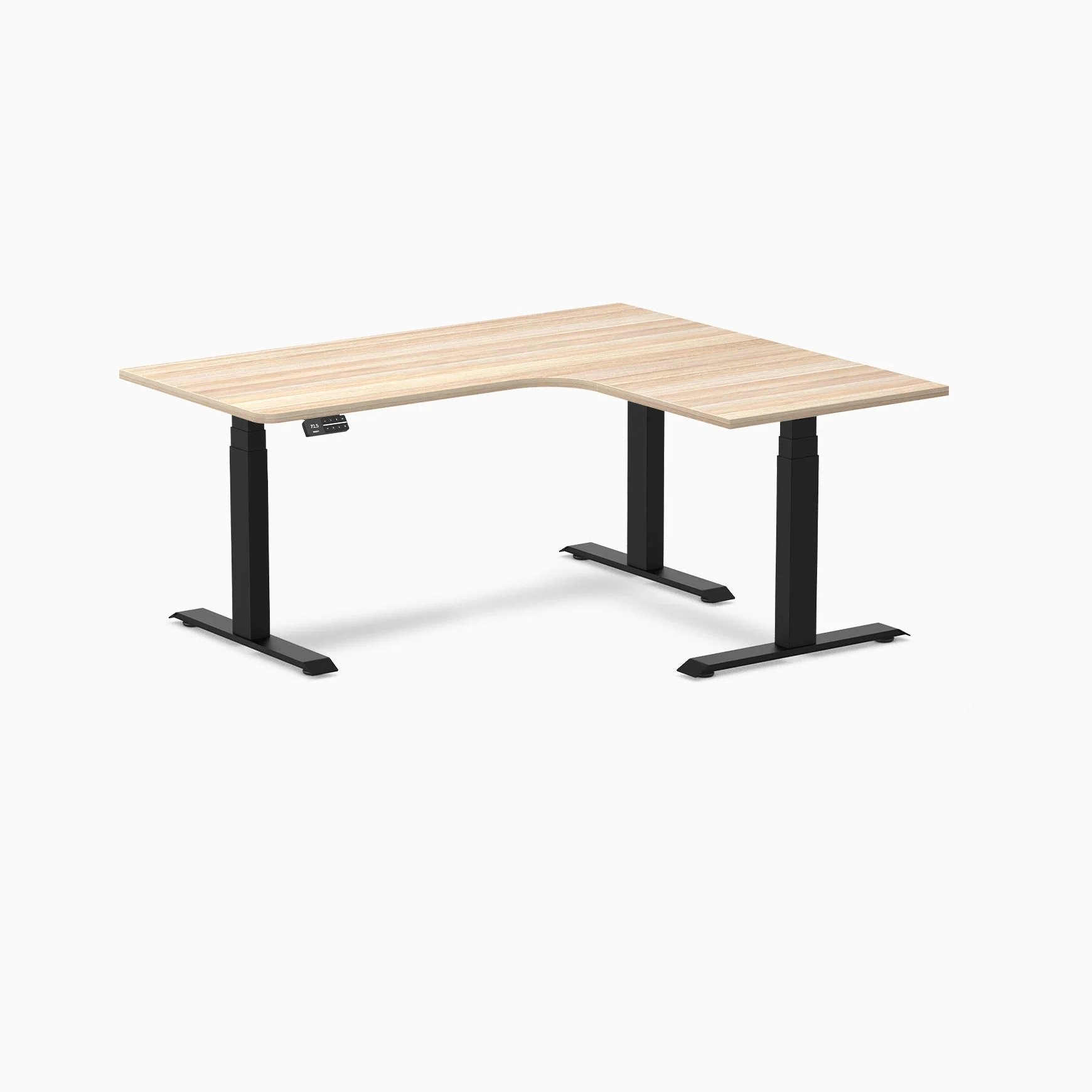 Desky L-Shape Curved Laminate Sit Stand Desk - Image 55