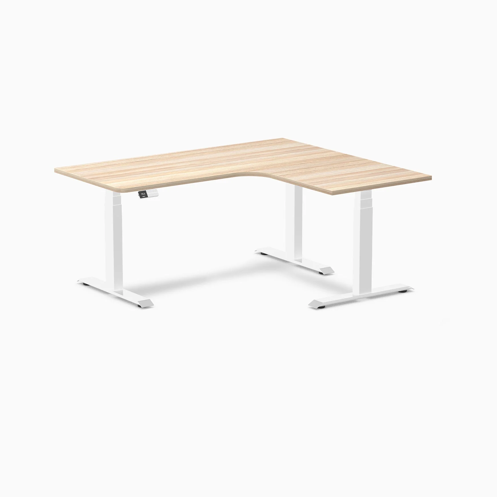 Desky L-Shape Curved Laminate Sit Stand Desk - Image 56
