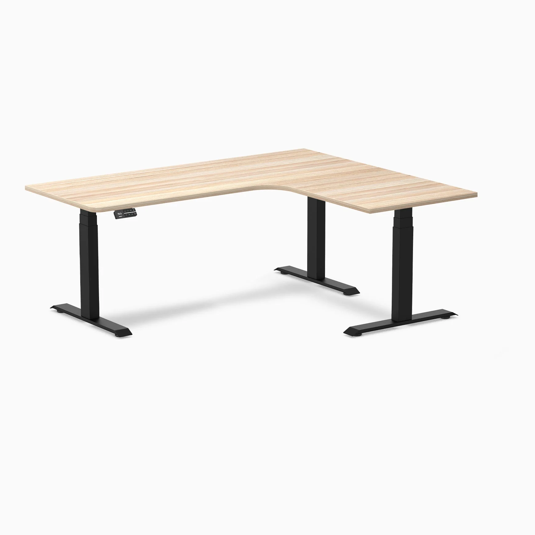 Desky L-Shape Curved Laminate Sit Stand Desk - Image 57