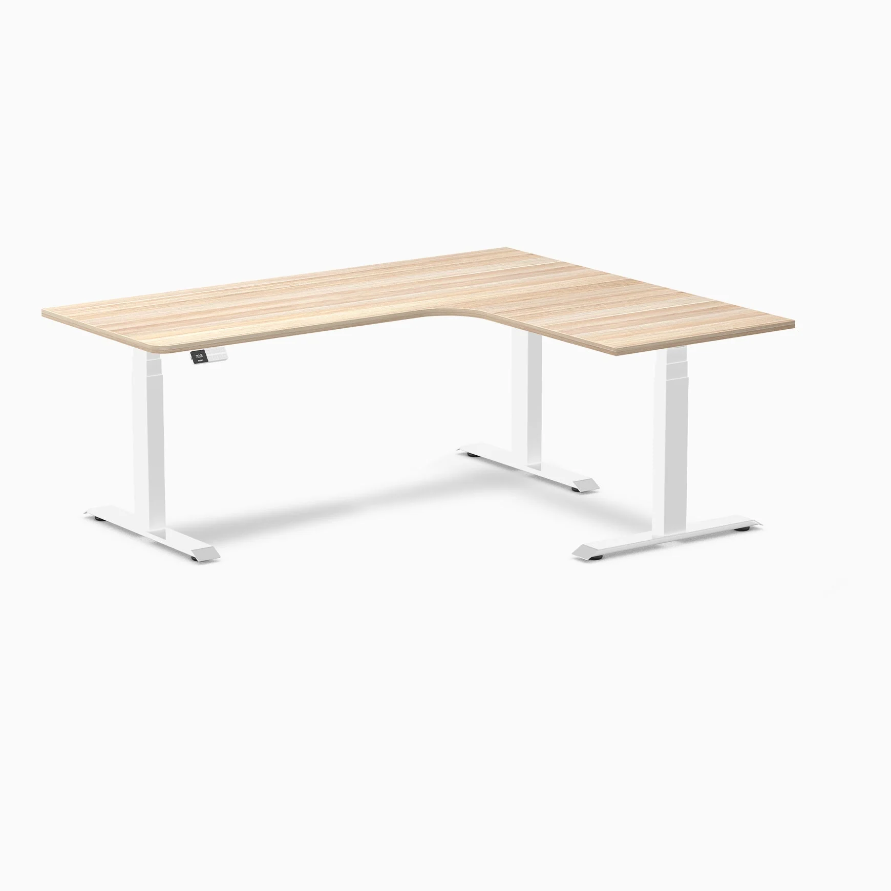Desky L-Shape Curved Laminate Sit Stand Desk - Image 58