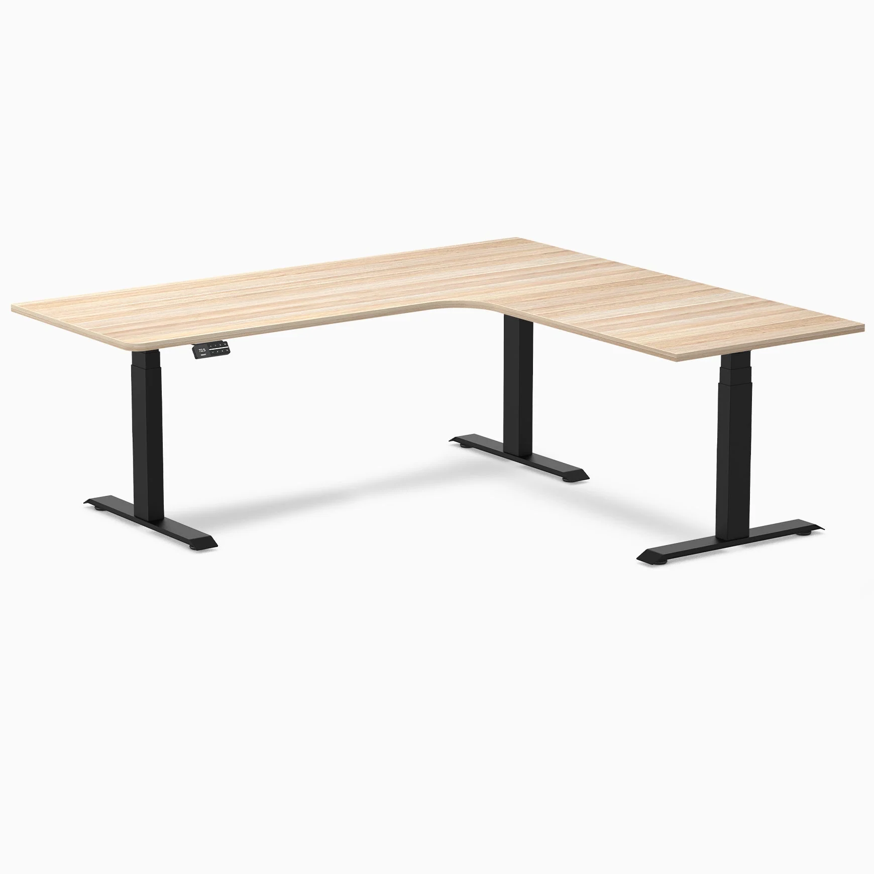 Desky L-Shape Curved Laminate Sit Stand Desk - Image 59