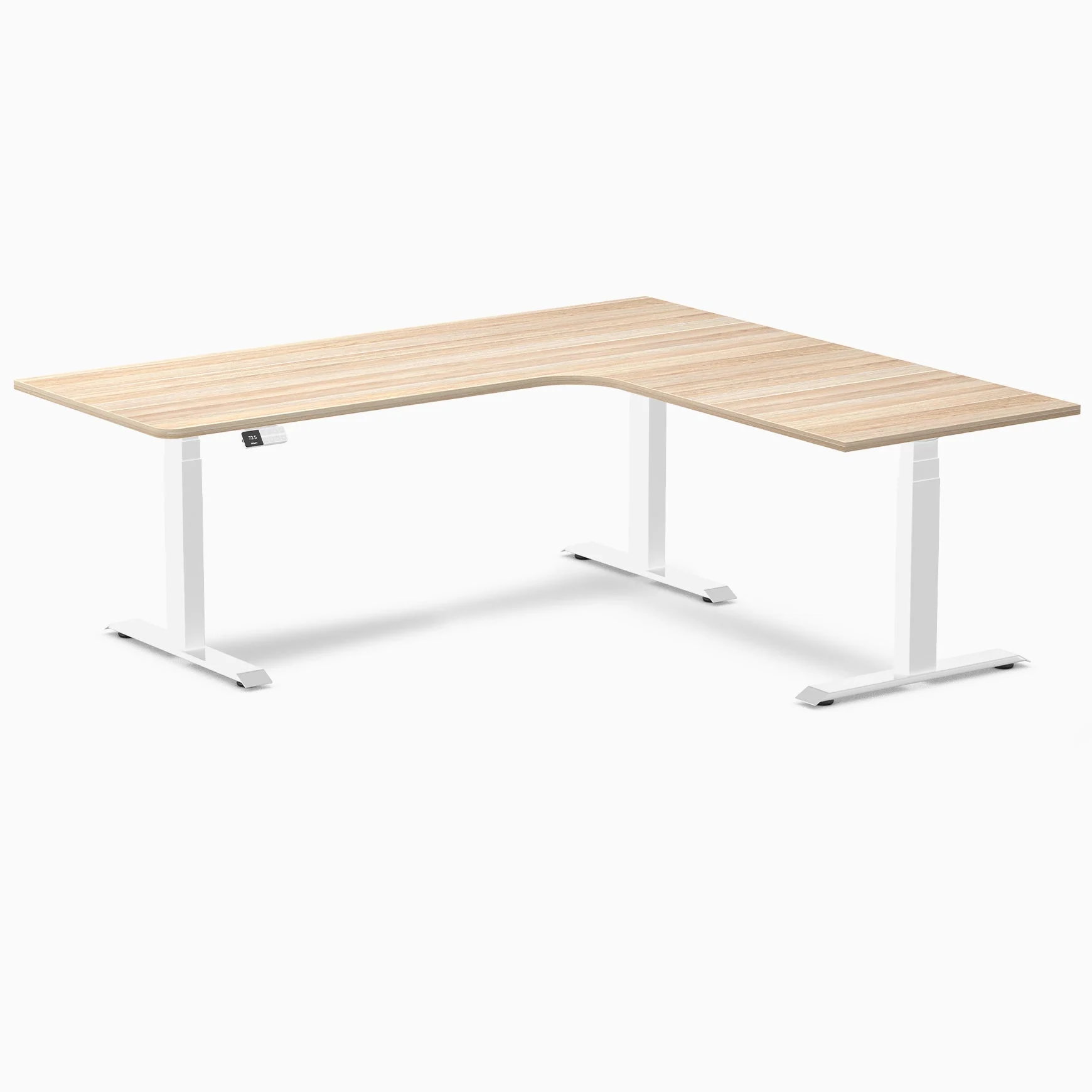 Desky L-Shape Curved Laminate Sit Stand Desk - Image 60