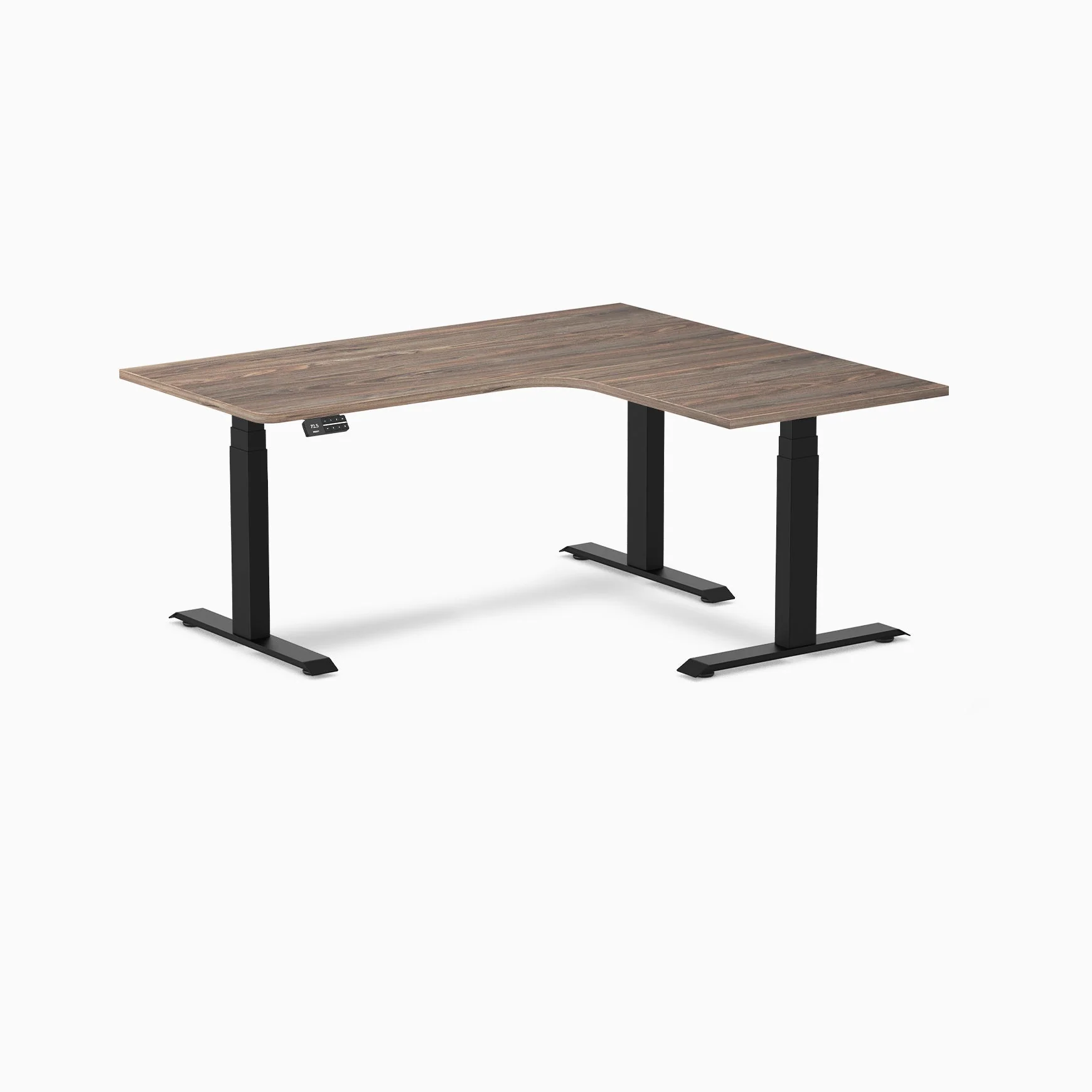 Desky L-Shape Curved Laminate Sit Stand Desk - Image 61