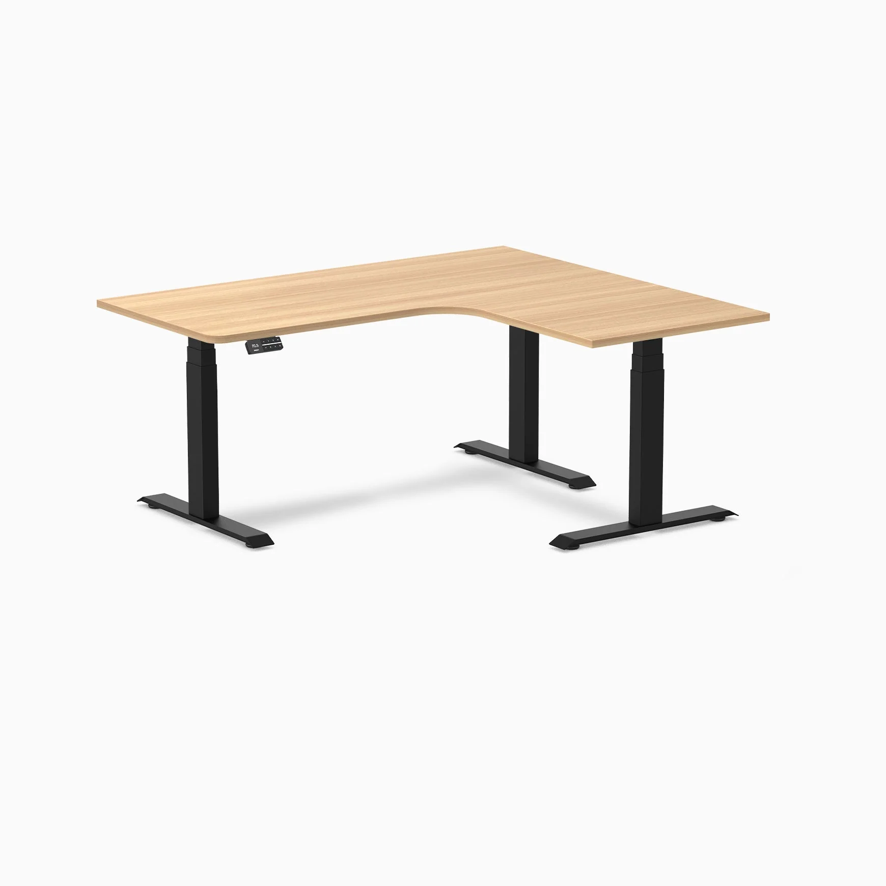 Desky L-Shape Curved Laminate Sit Stand Desk - Image 85