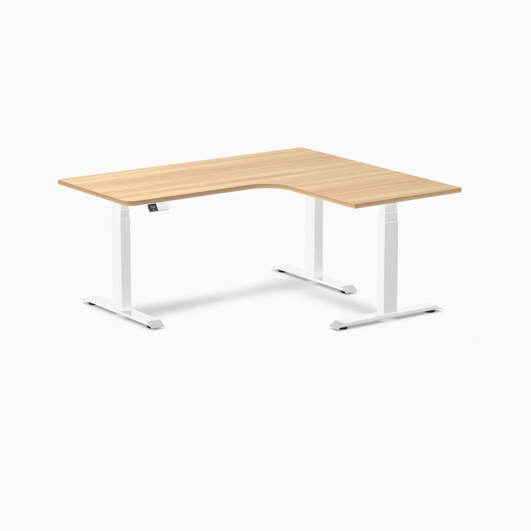 Desky L-Shape Curved Laminate Sit Stand Desk - Image 86
