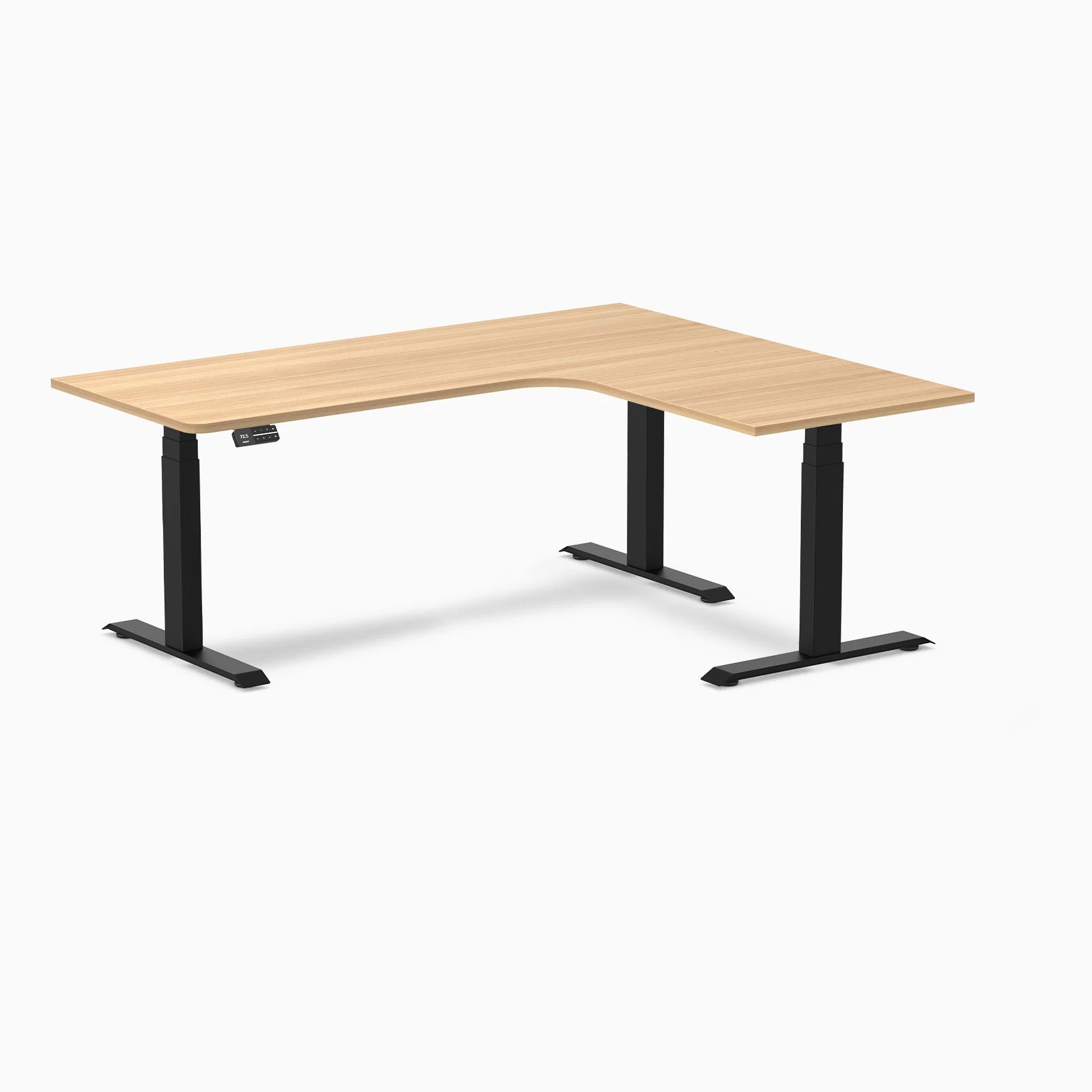 Desky L-Shape Curved Laminate Sit Stand Desk - Image 87