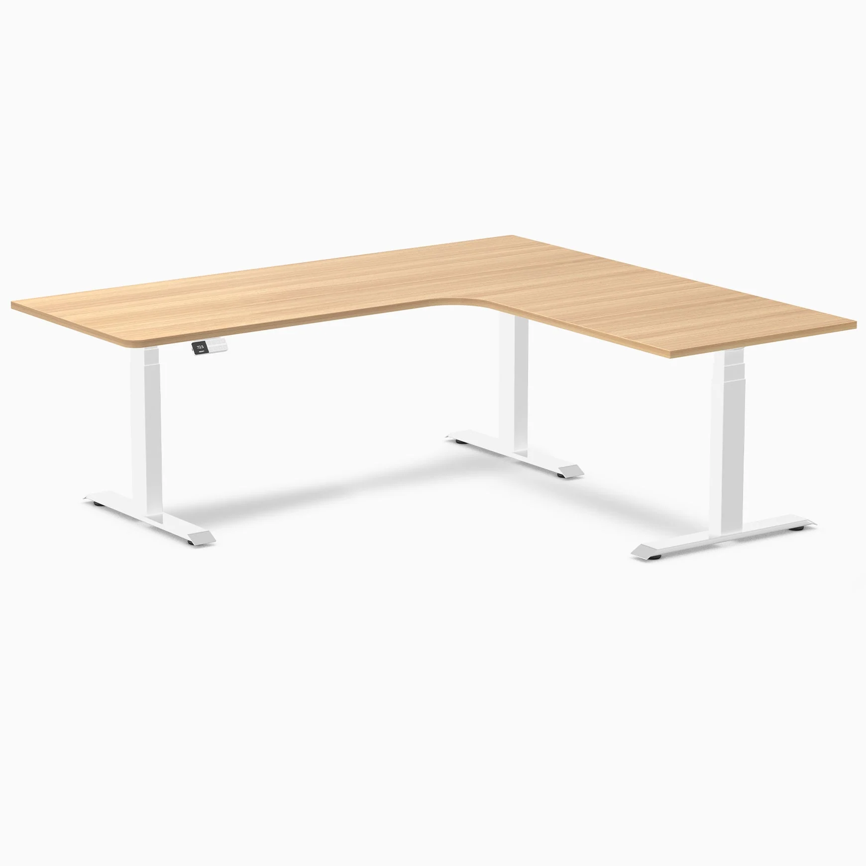 Desky L-Shape Curved Laminate Sit Stand Desk - Image 90