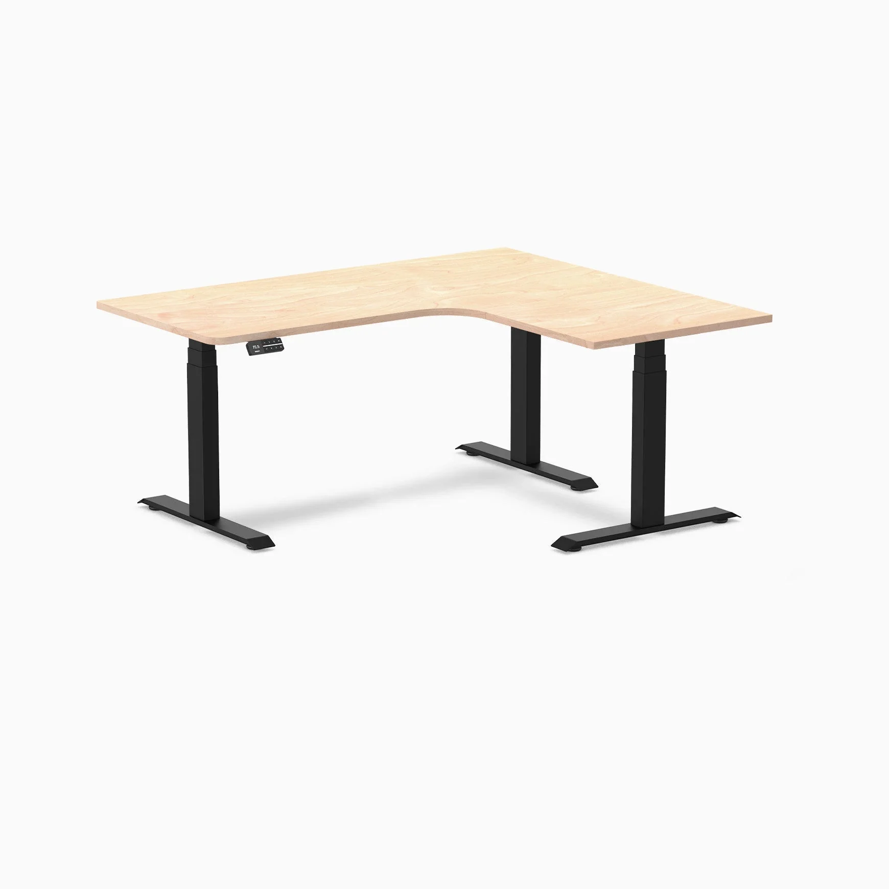 Desky L-Shape Curved Laminate Sit Stand Desk - Image 91