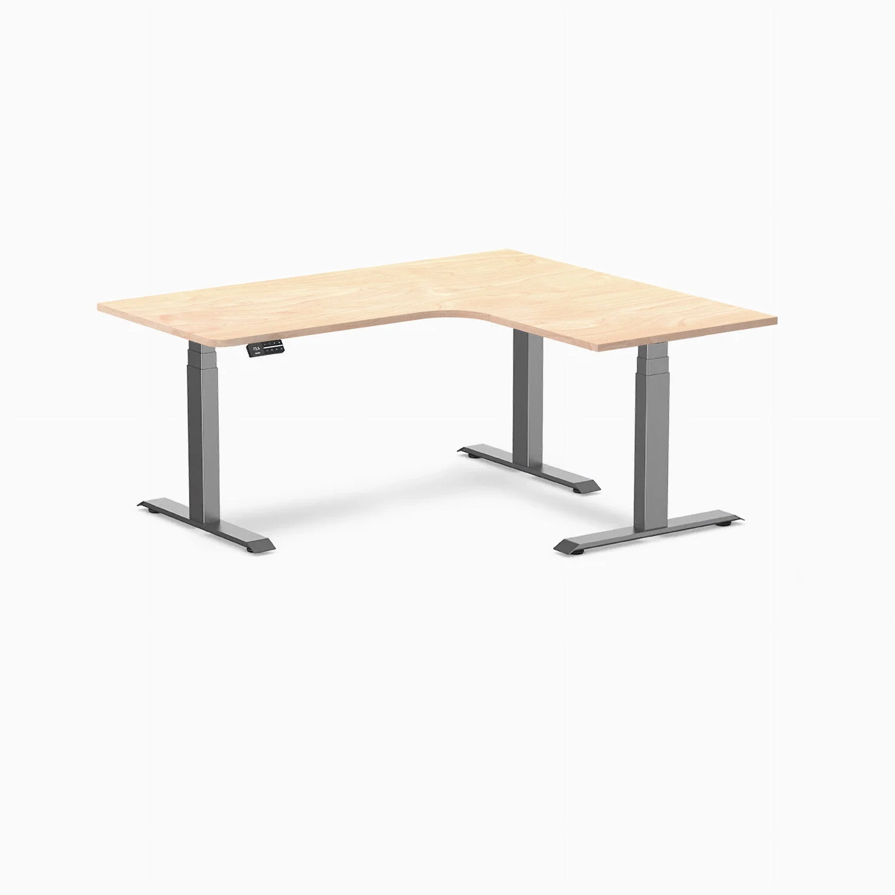 Desky L-Shape Curved Laminate Sit Stand Desk - Image 93