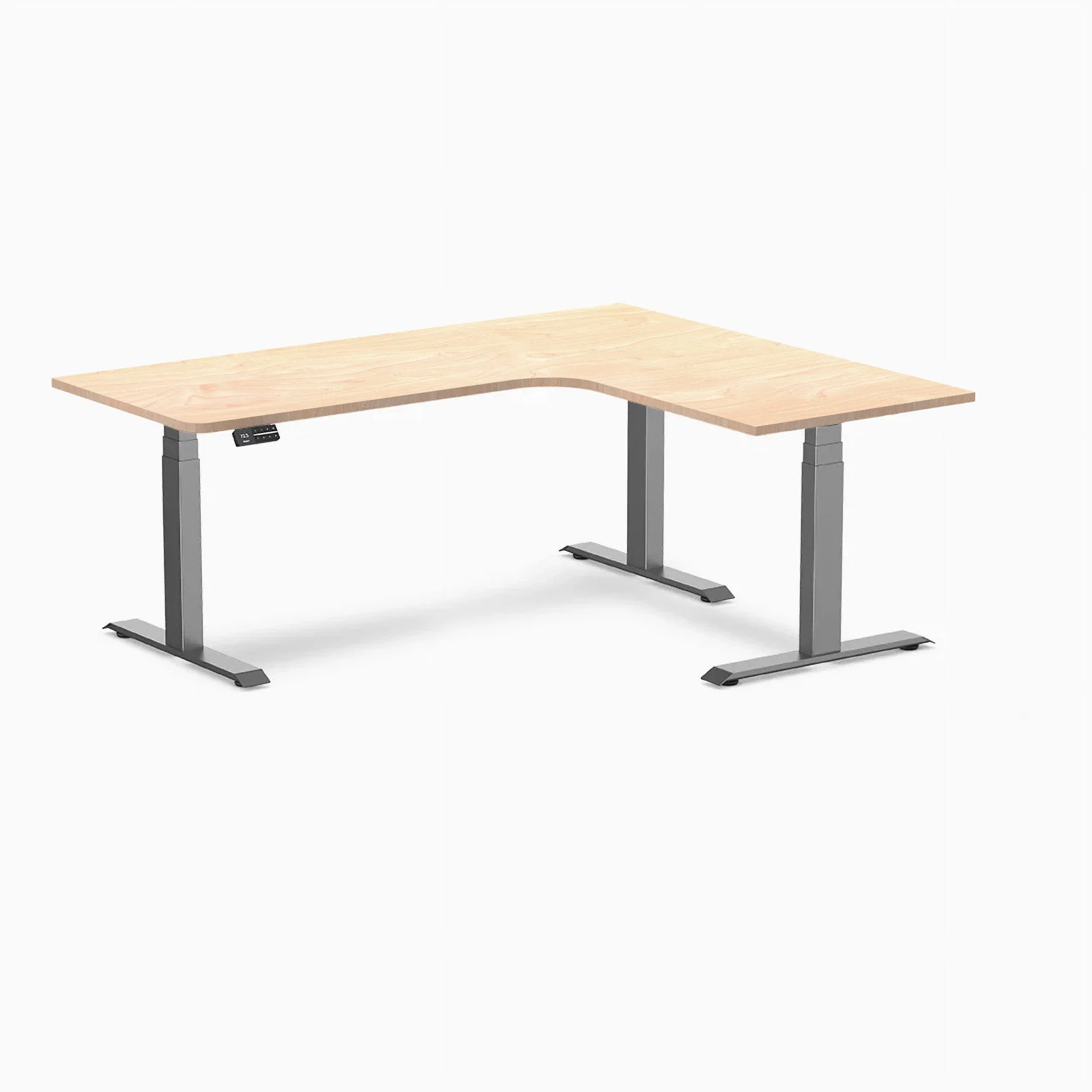 Desky L-Shape Curved Laminate Sit Stand Desk - Image 96