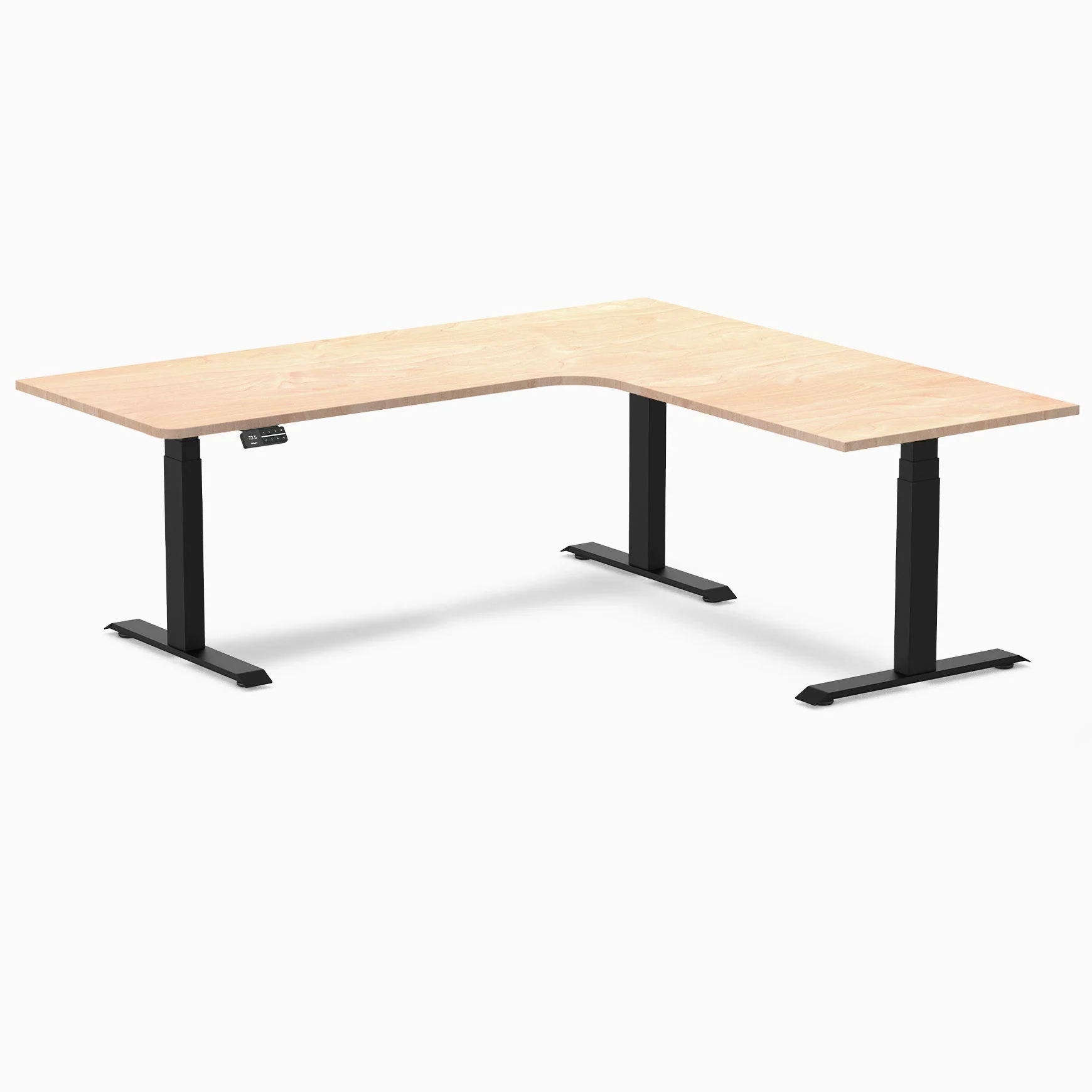 Desky L-Shape Curved Laminate Sit Stand Desk - Image 97