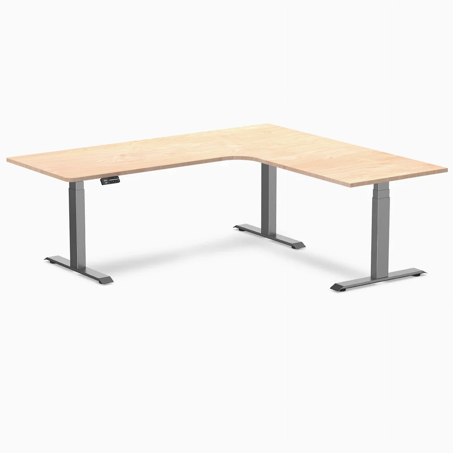Desky L-Shape Curved Laminate Sit Stand Desk - Image 99