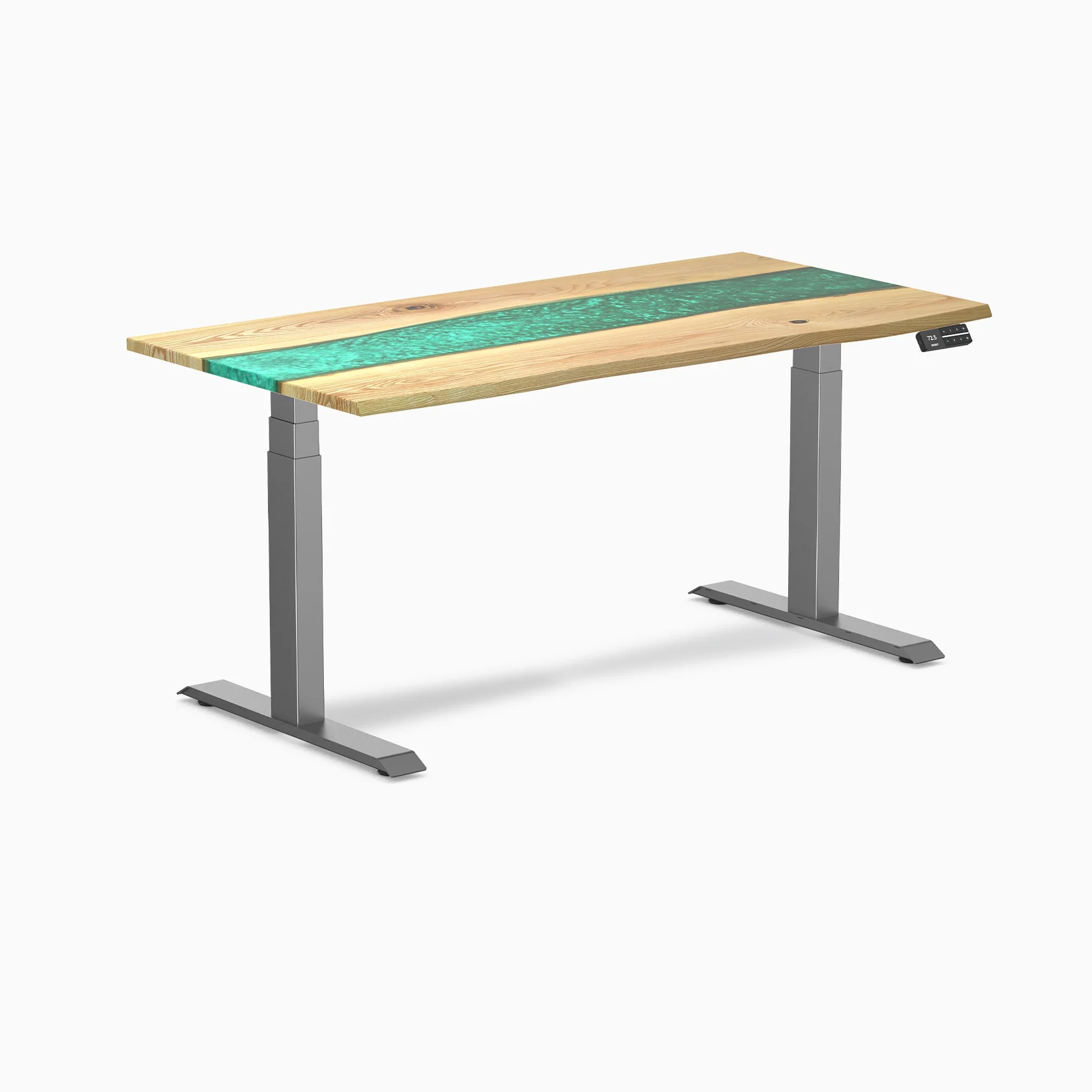Desky Dual Resin Hardwood Sit Stand Desk - Image 18