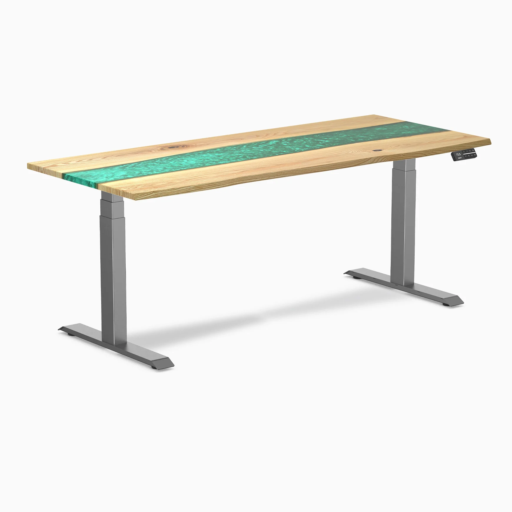 Desky Dual Resin Hardwood Sit Stand Desk - Image 19
