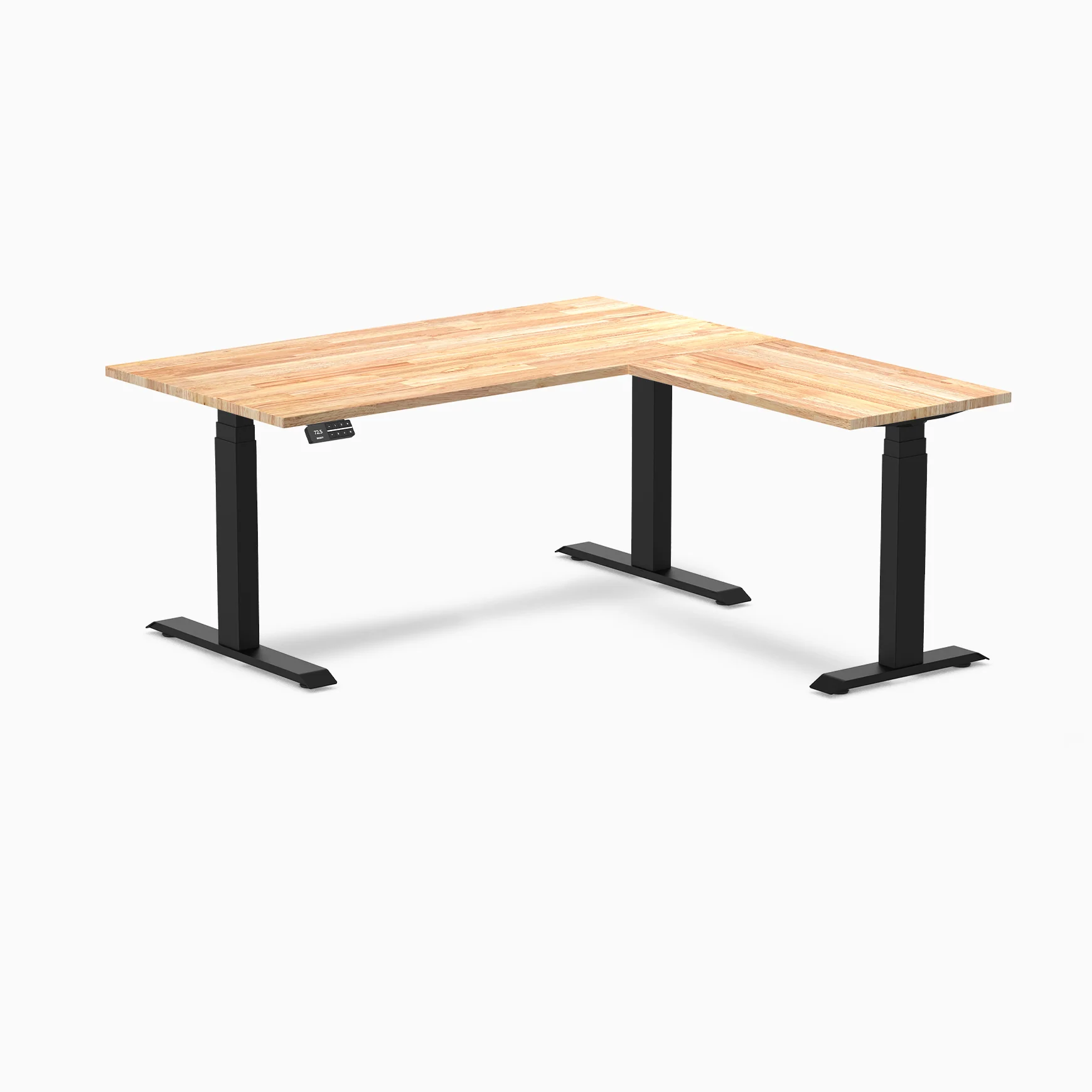 Desky Rubberwood L-Shape Sit Stand Desk - Image 15