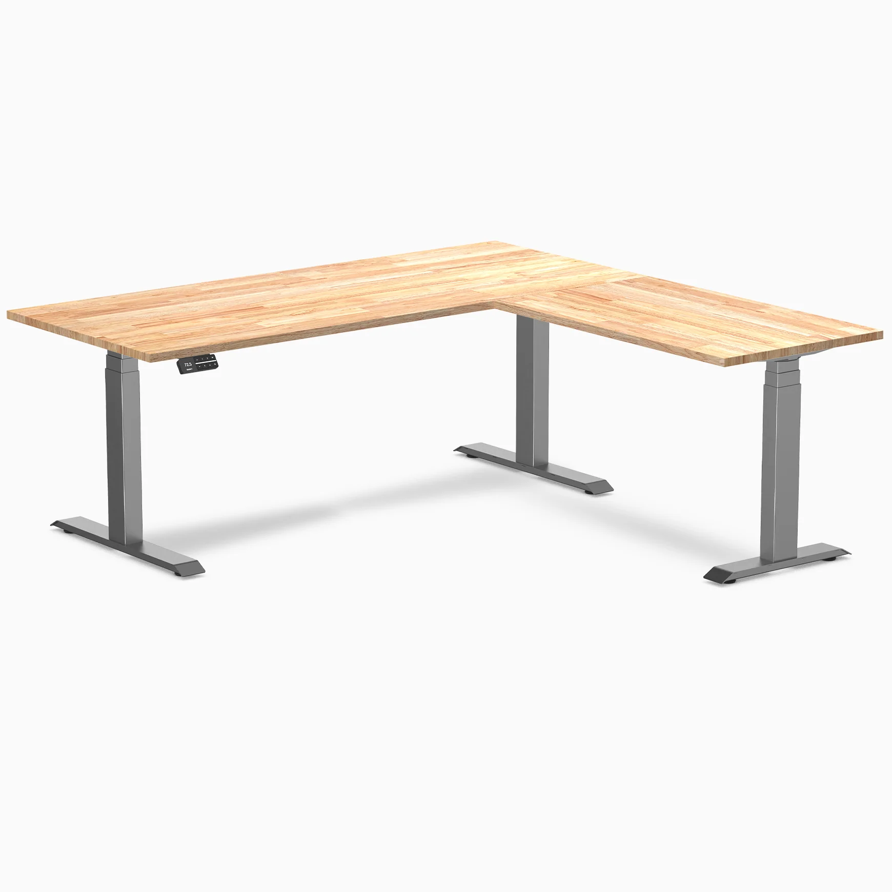Desky Rubberwood L-Shape Sit Stand Desk - Image 21