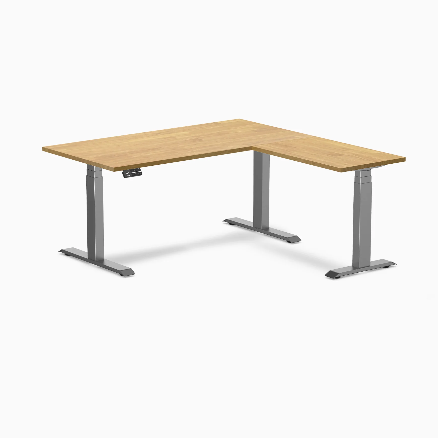 Desky Rubberwood L-Shape Sit Stand Desk - Image 25