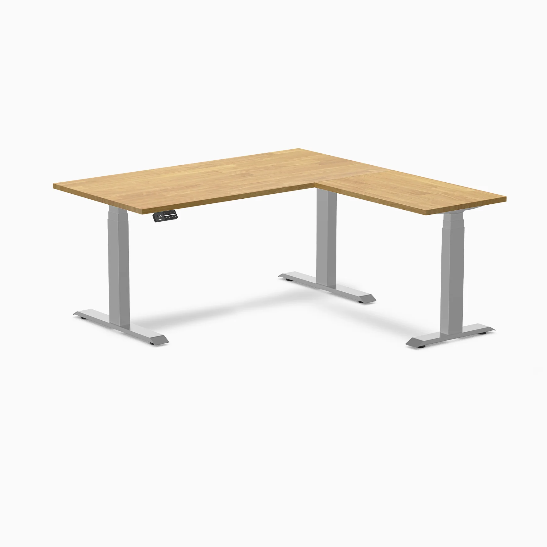 Desky Rubberwood L-Shape Sit Stand Desk - Image 26
