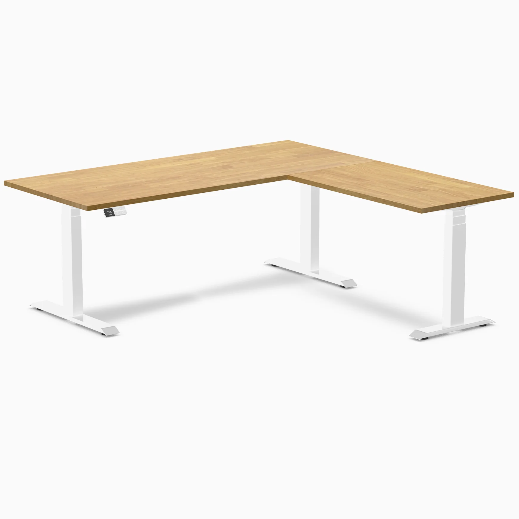 Desky Rubberwood L-Shape Sit Stand Desk - Image 28
