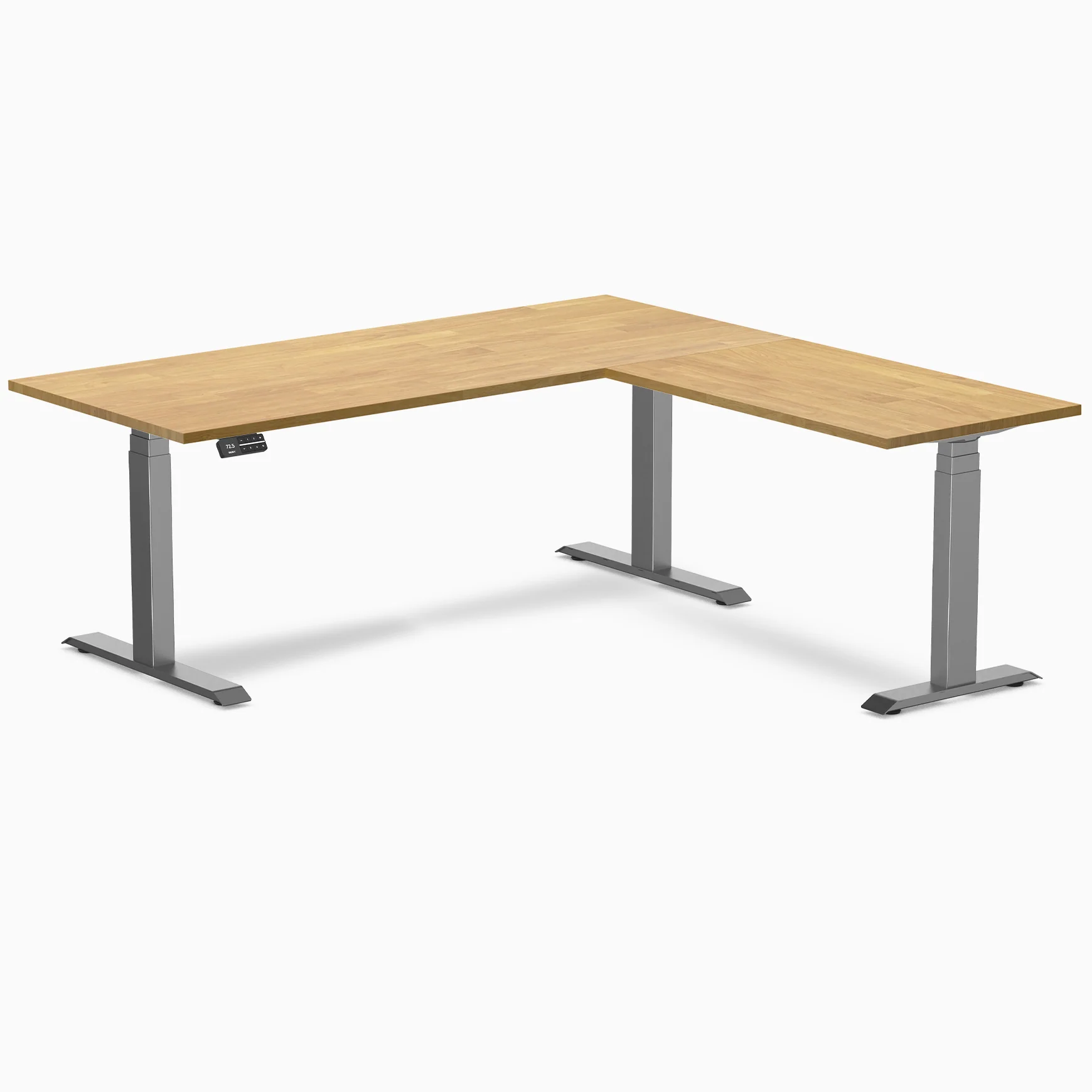 Desky Rubberwood L-Shape Sit Stand Desk - Image 29